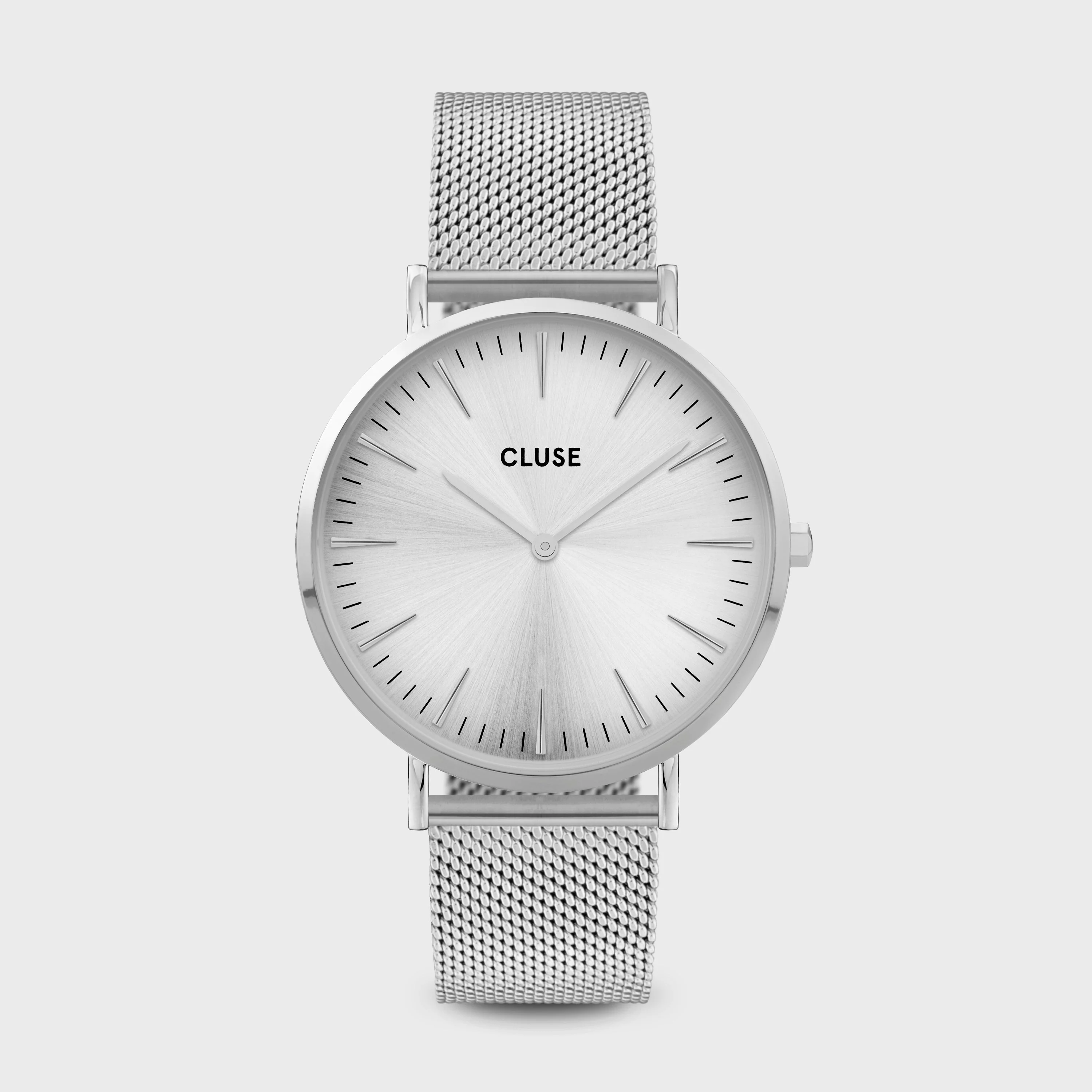 Gift Box Boho Chic Watch Mesh, Silver Colour & Grey Leather Strap - Image 4