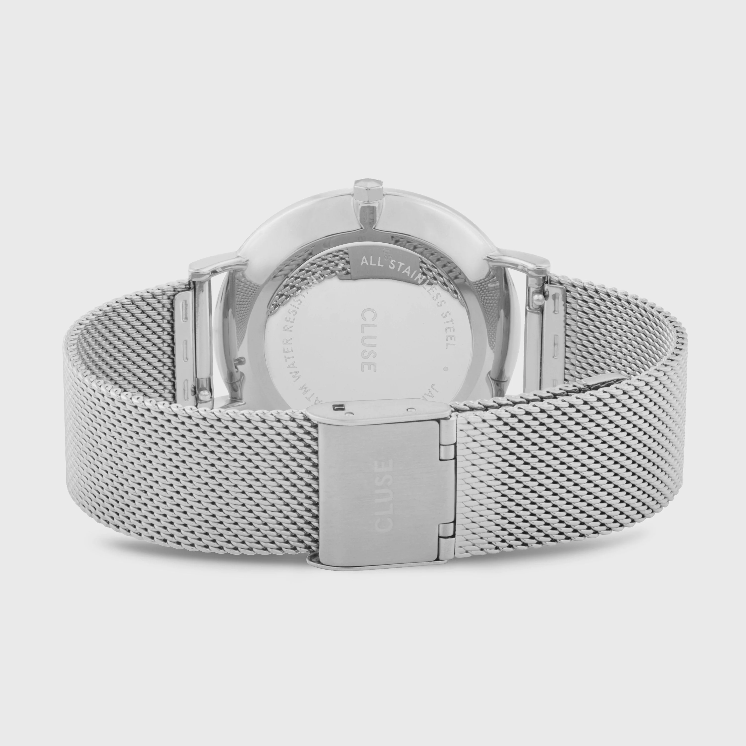 Gift Box Boho Chic Watch Mesh, Silver Colour & Grey Leather Strap - Image 5