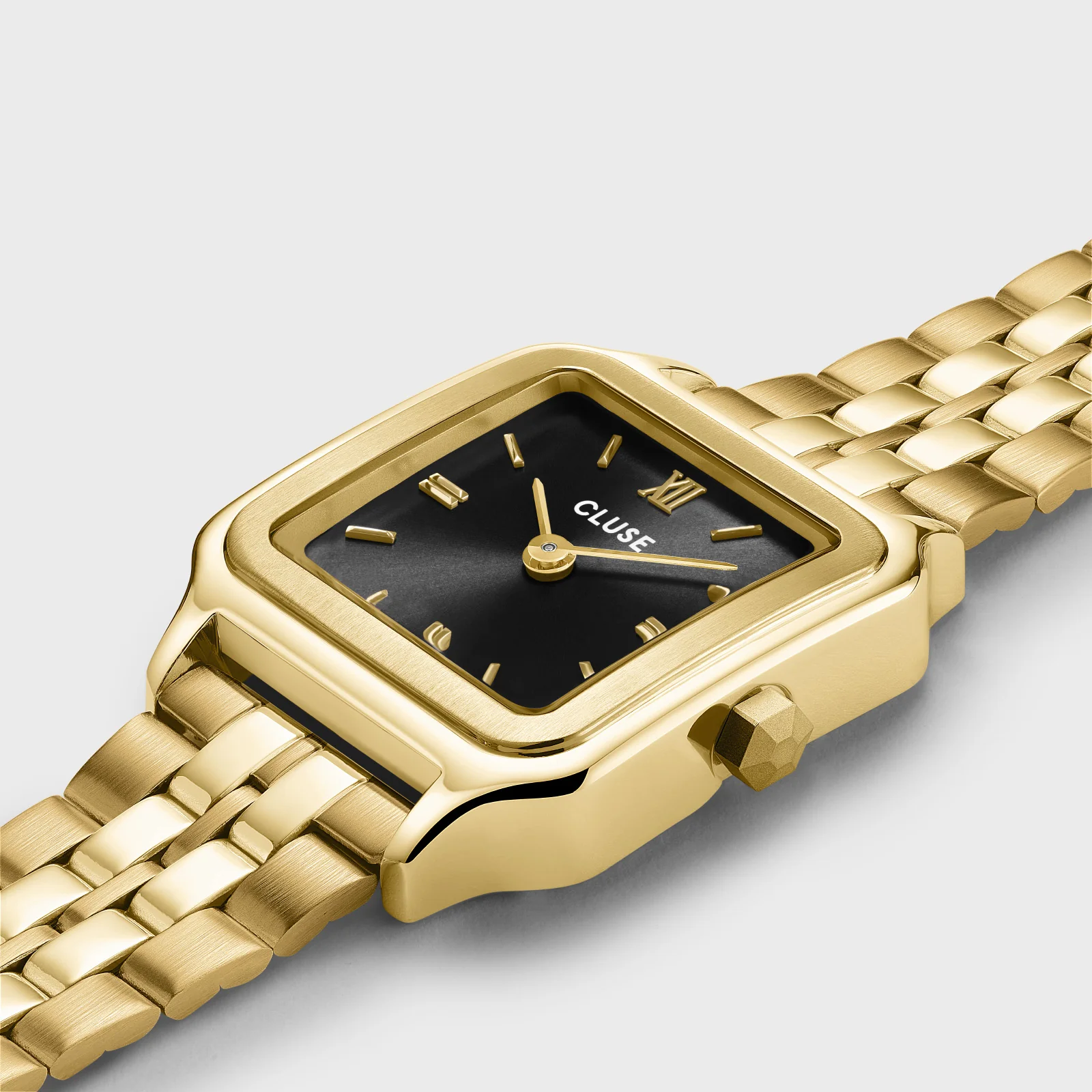 Gift Box Gracieuse Petite Watch Steel, Black & Twisted Snake Bracelet, Gold Colour - Image 4