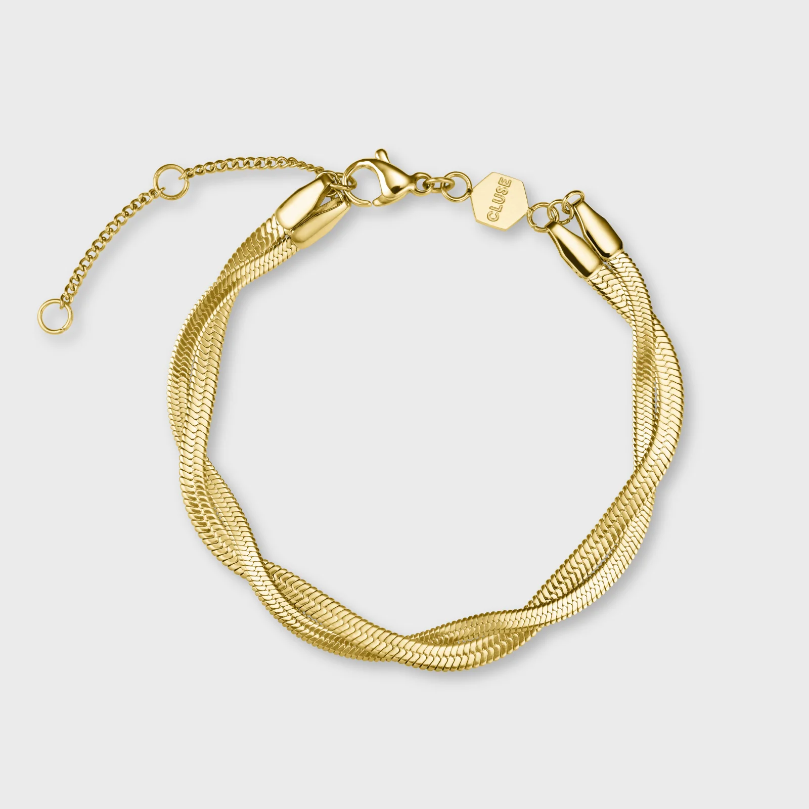 Gift Box Gracieuse Petite Watch Steel, Black & Twisted Snake Bracelet, Gold Colour - Image 6