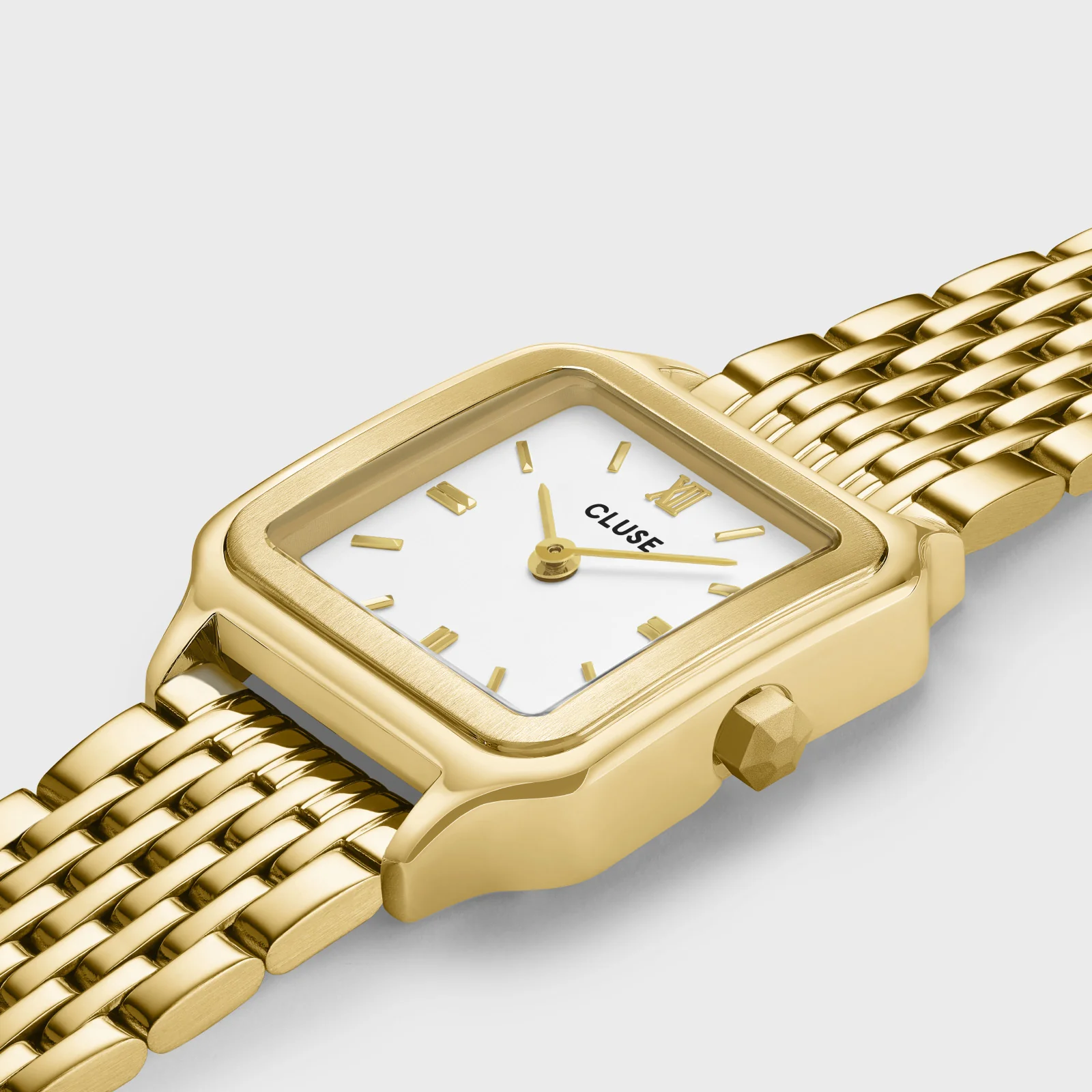 Gift Box Gracieuse Petite Watch Steel, White & White Epoxy Bracelet, Gold Colour - Image 4
