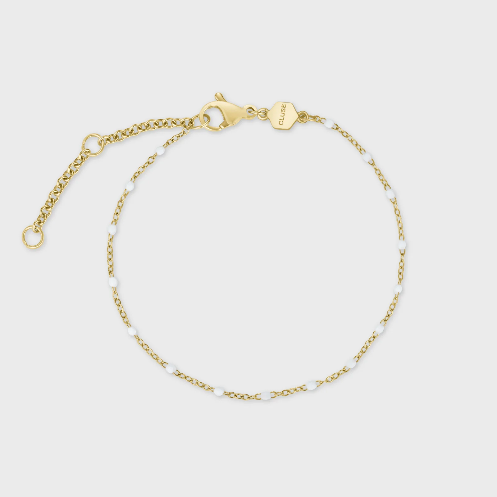 Gift Box Gracieuse Petite Watch Steel, White & White Epoxy Bracelet, Gold Colour - Image 6