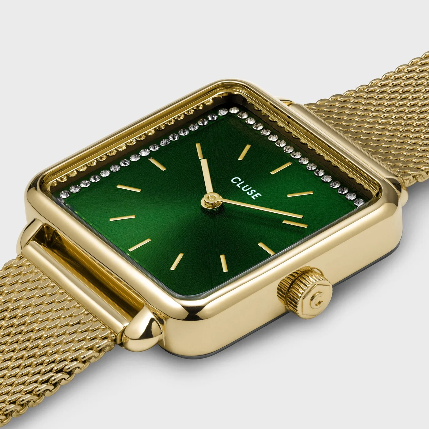 Gift Box La Tétragone Watch Mesh, Green & Malachite Bracelet, Gold Colour - Image 4