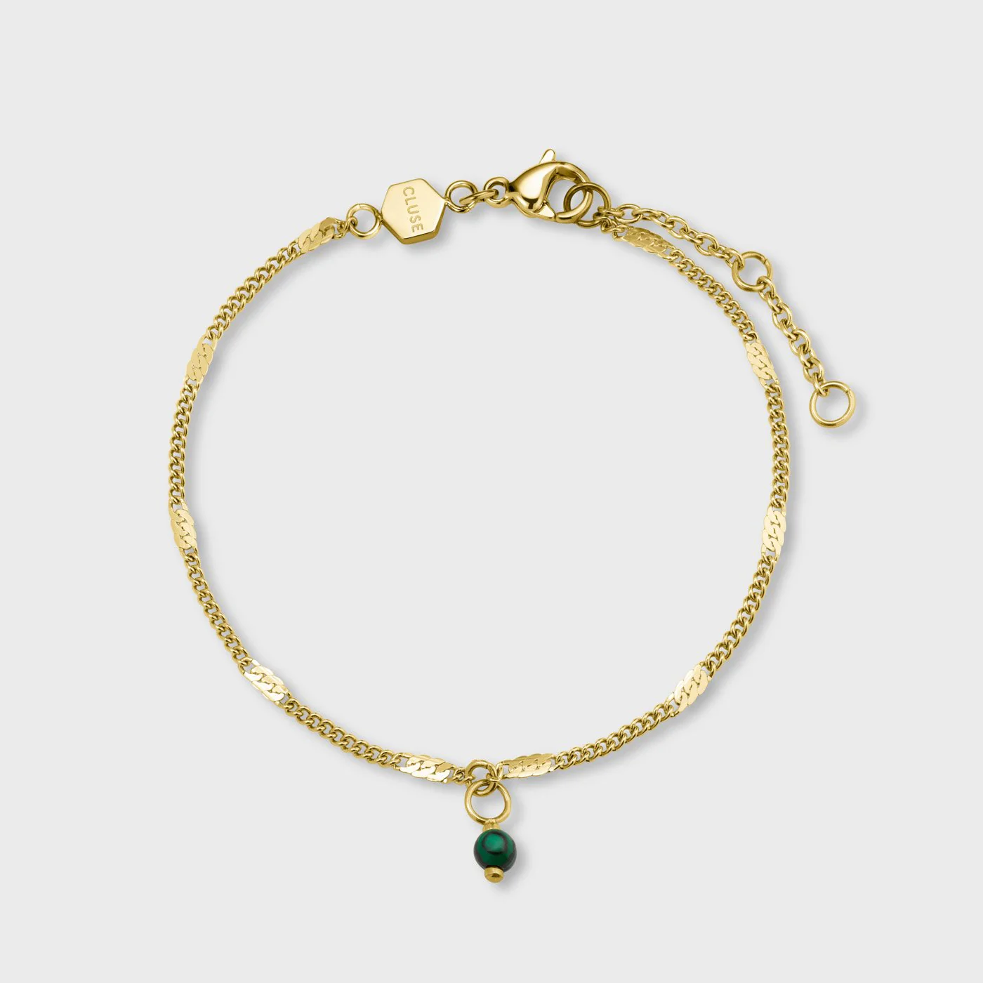 Gift Box La Tétragone Watch Mesh, Green & Malachite Bracelet, Gold Colour - Image 5