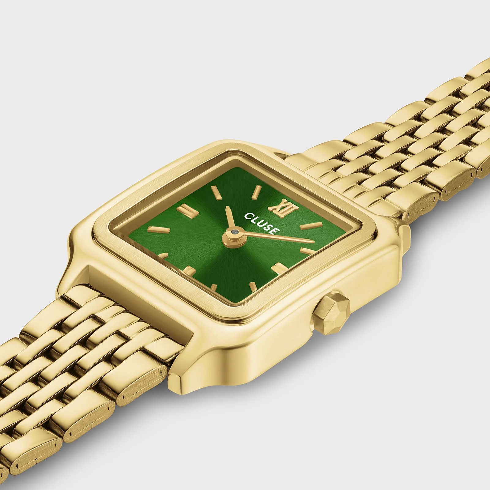 Gracieuse Mini Watch Double Steel, Forest Green, Gold Colour - Image 3