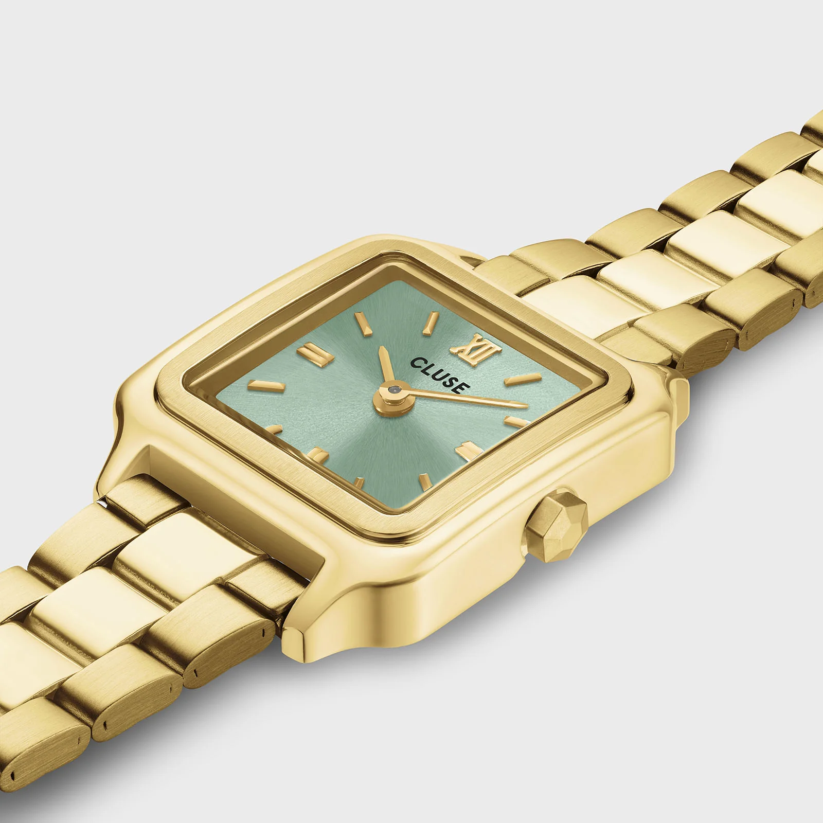 Gracieuse Mini Watch Steel, Sage Green, Gold Colour - Image 3