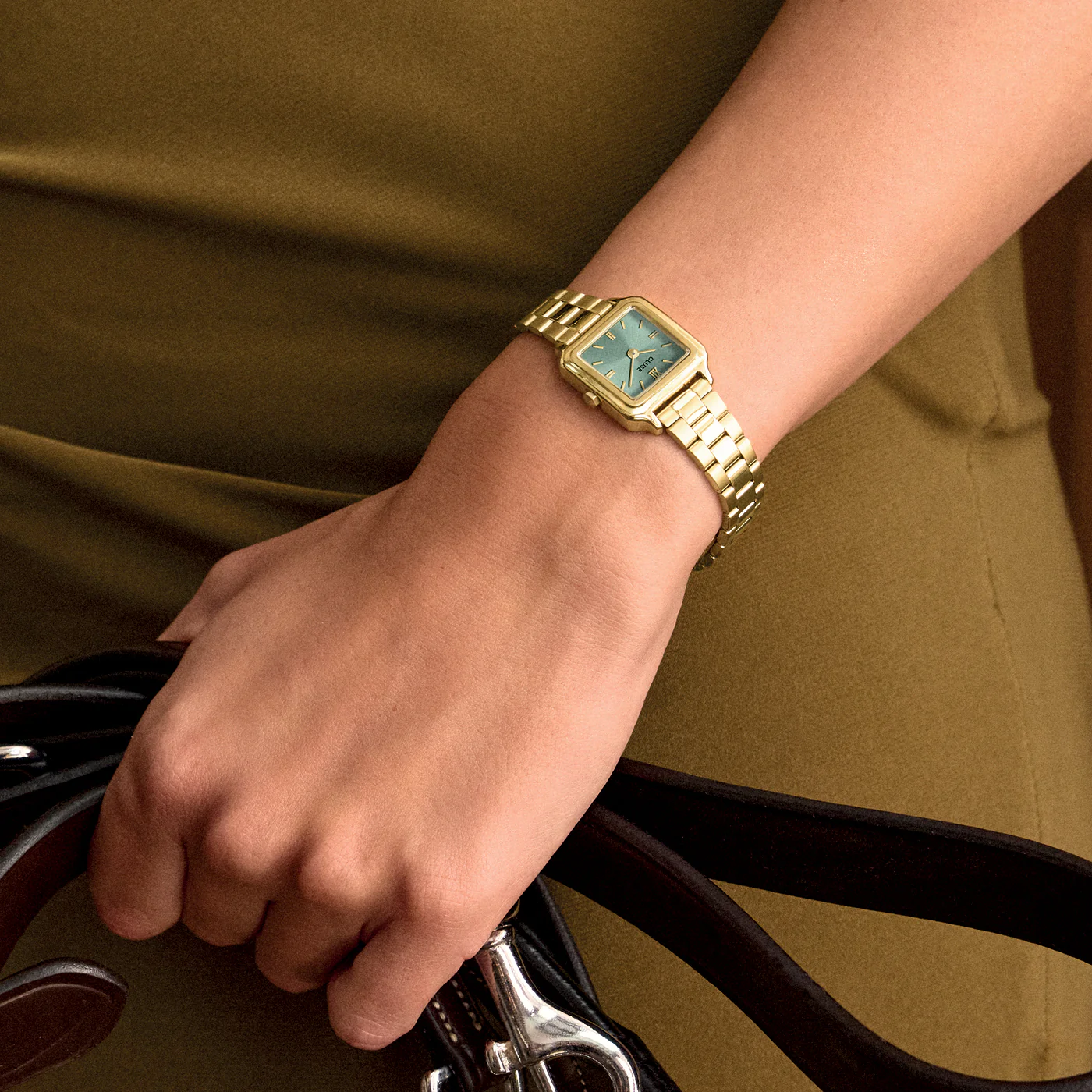 Gracieuse Mini Watch Steel, Sage Green, Gold Colour - Image 6