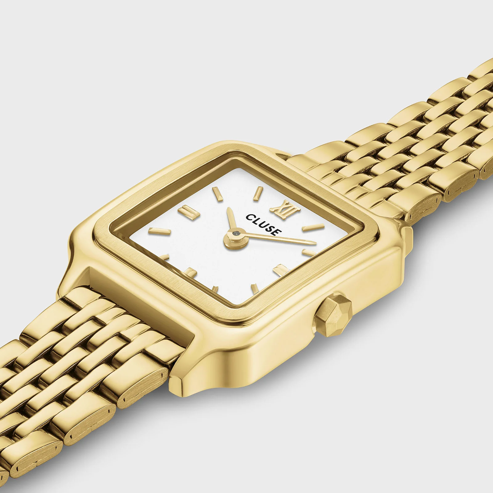 Gracieuse Mini Watch Steel, White, Gold Colour - Image 3