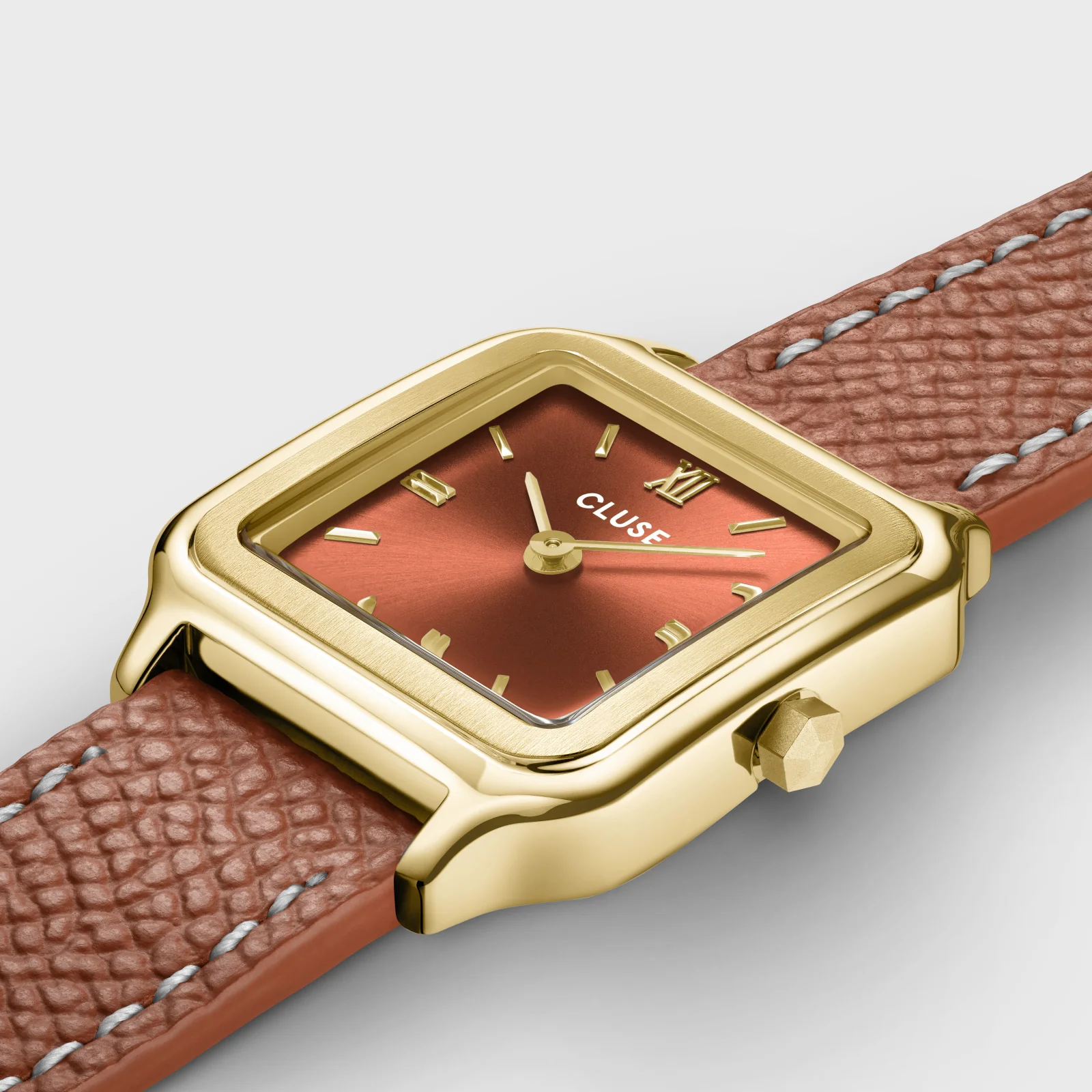 Gracieuse Petite Watch Double Leather, Nutshell, Gold Colour - Image 3