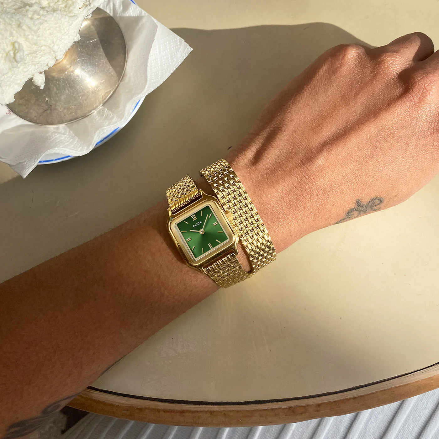 Gracieuse Petite Watch Double Steel, Forest Green, Gold Colour - Image 10