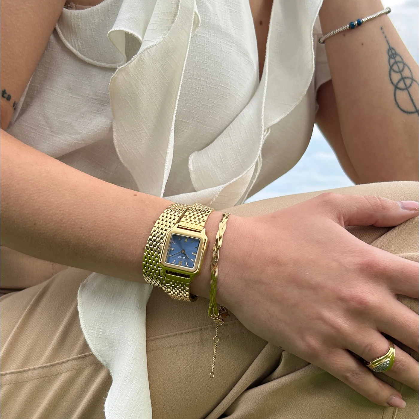 Gracieuse Petite Watch Double Steel, Kyanite Blue, Gold Colour - Image 11