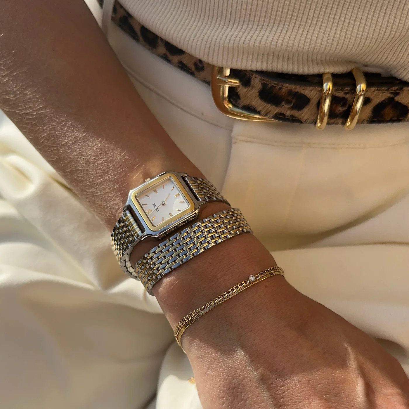 Gracieuse Petite Watch Double Steel, White, Two-tone - Image 11
