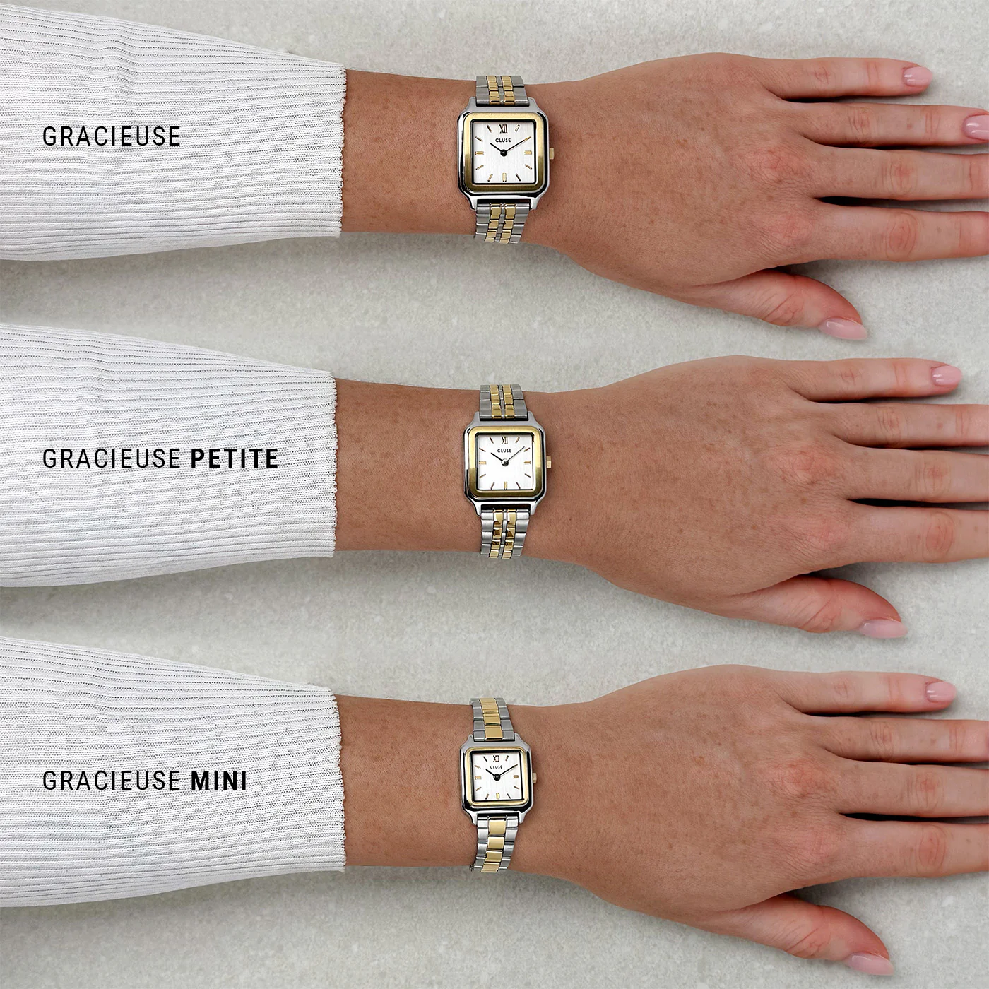 Gracieuse Petite Watch Double Steel, White, Two-tone - Image 6