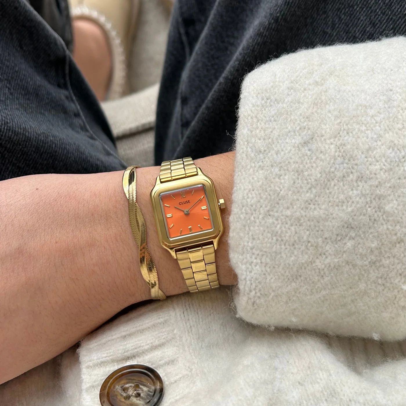 Gracieuse Petite Watch Steel, Apricot, Gold Colour - Image 9