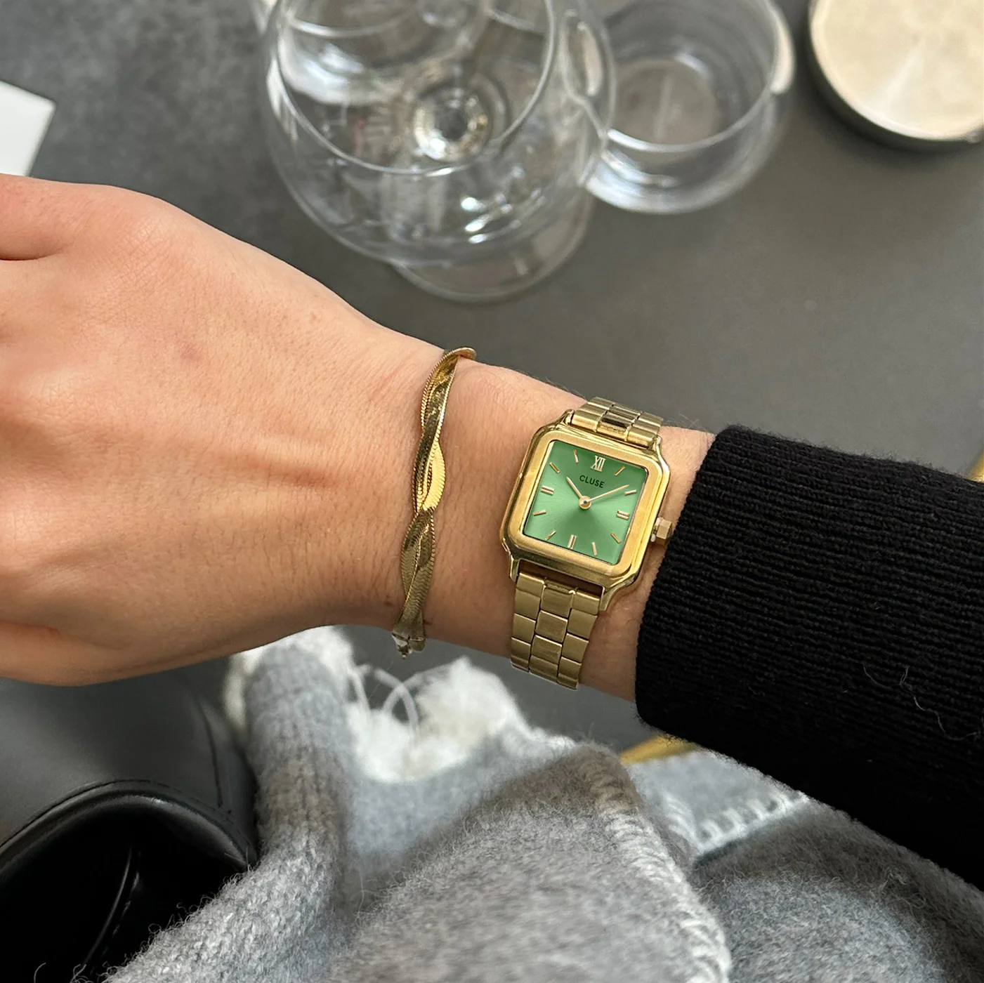Gracieuse Petite Watch Steel, Light Green, Gold Colour - Image 9