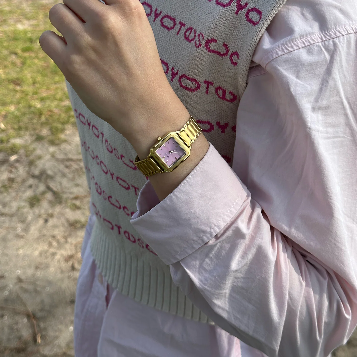 Gracieuse Petite Watch Steel, Mauve Pink, Gold Colour - Image 10