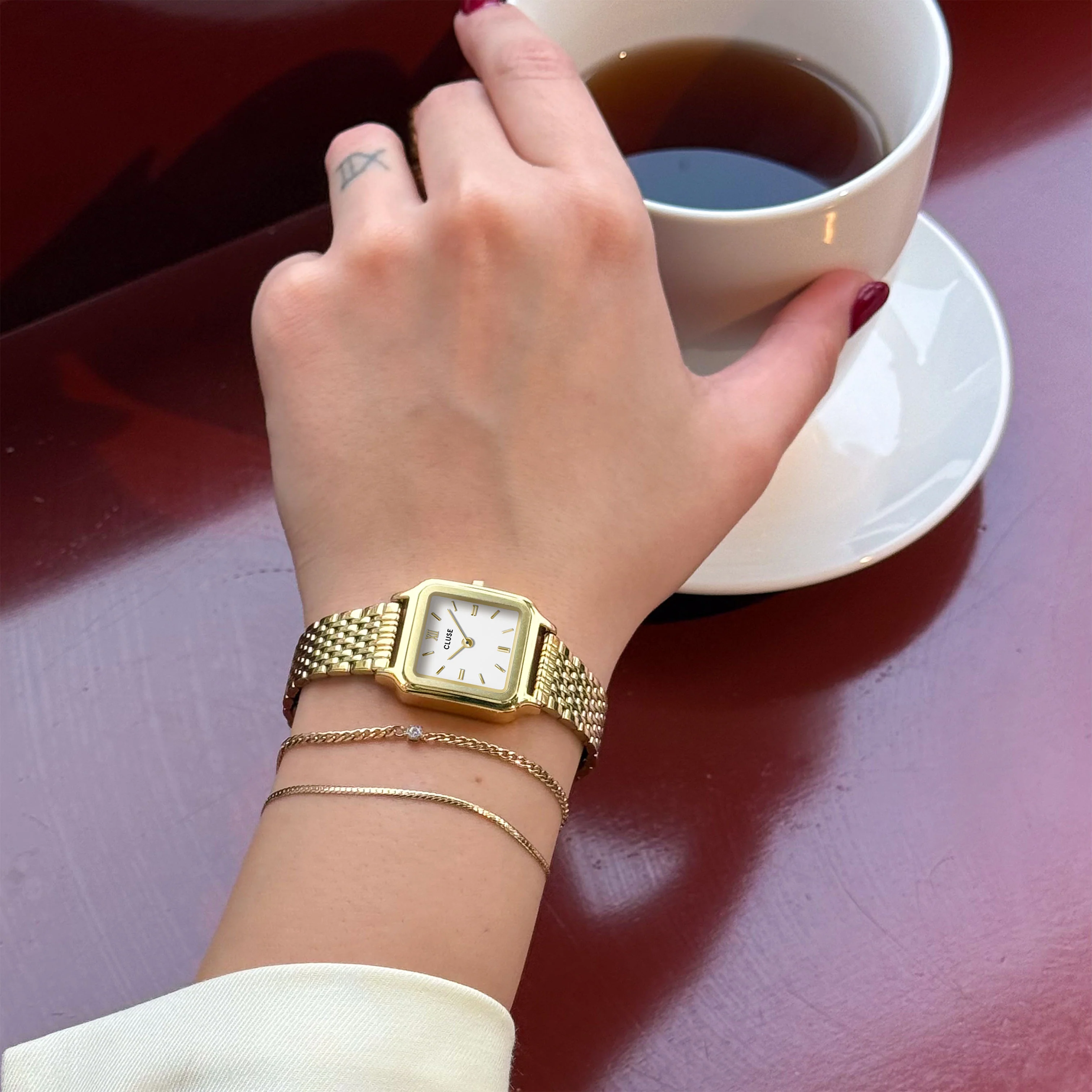 Gracieuse Petite Watch Steel, White, Gold Colour - Image 10