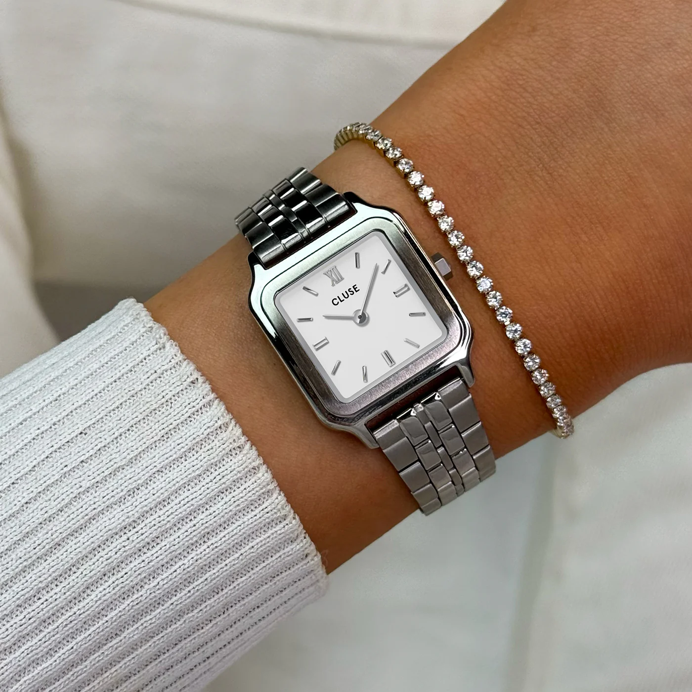 Gracieuse Petite Watch Steel, White, Silver Colour - Image 2
