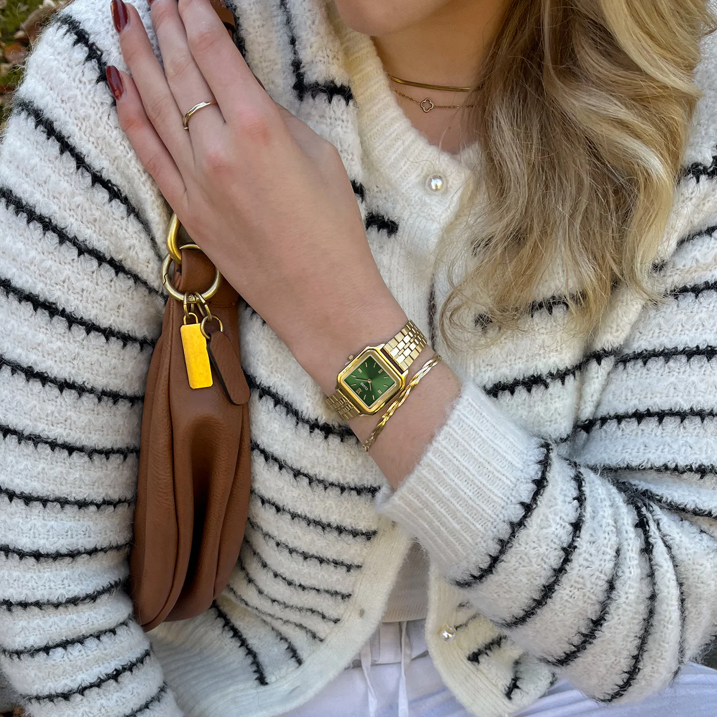 Gracieuse Watch Steel, Forest Green, Gold Colour - Image 8