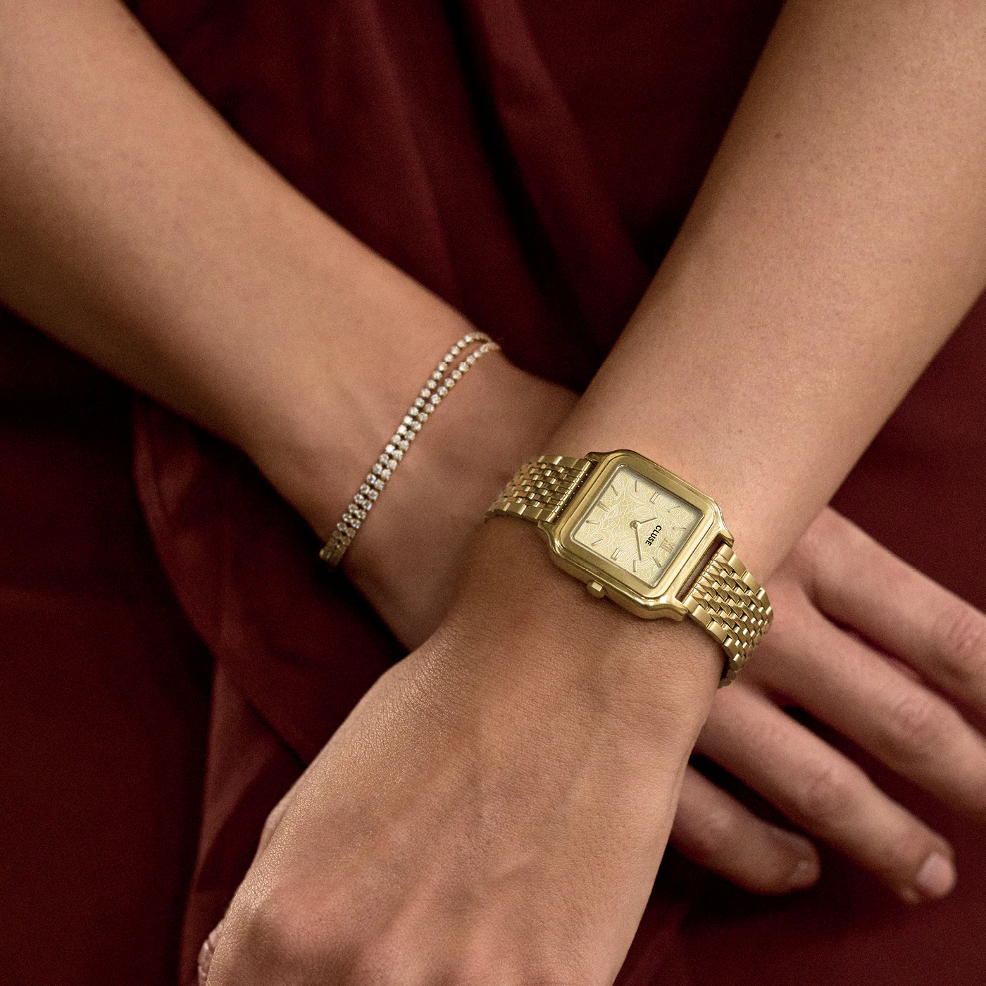 Gracieuse Watch Steel, Lace Textured, Gold Colour - Image 6