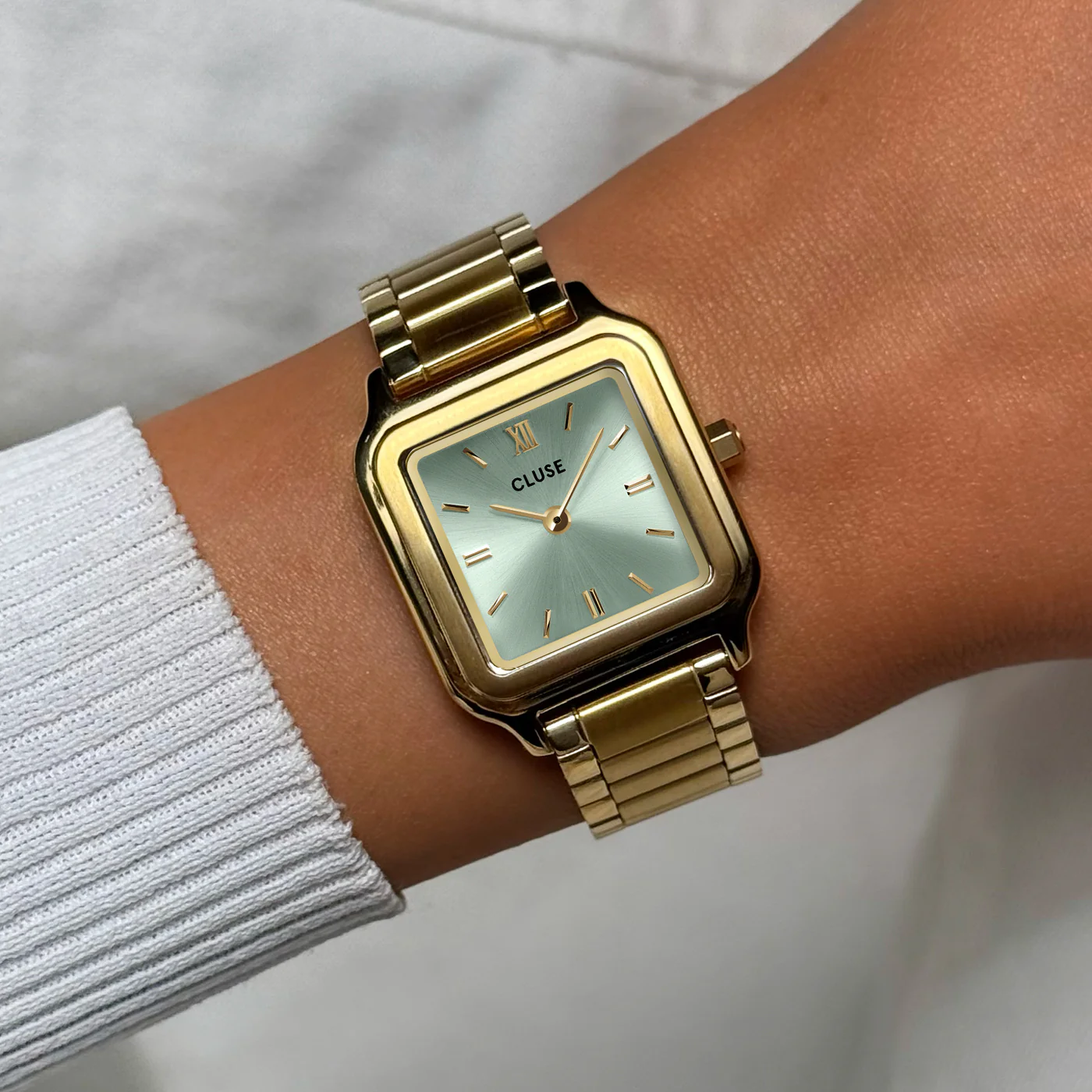 Gracieuse Watch Steel, Sage Green, Gold Colour - Image 2