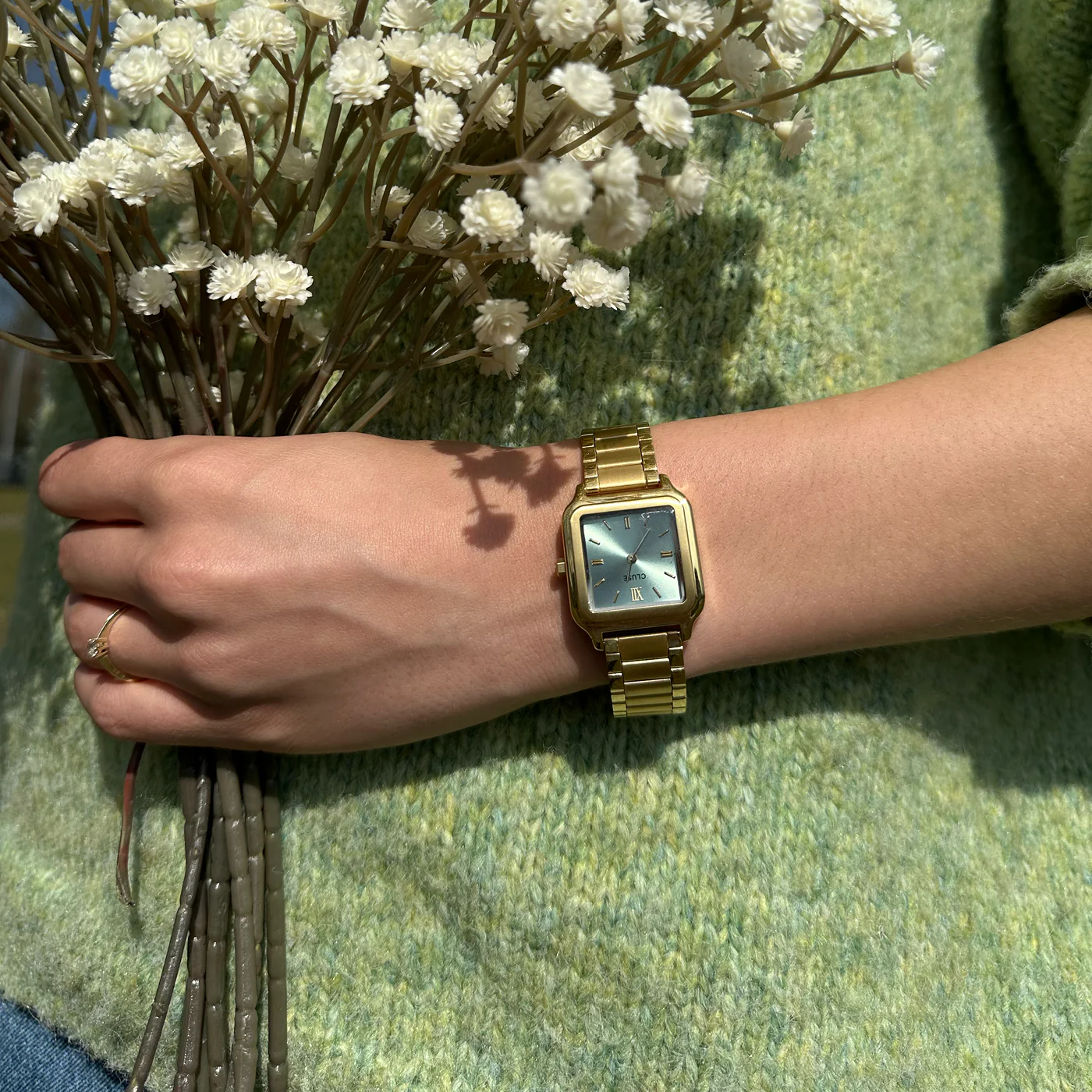 Gracieuse Watch Steel, Sage Green, Gold Colour - Image 7