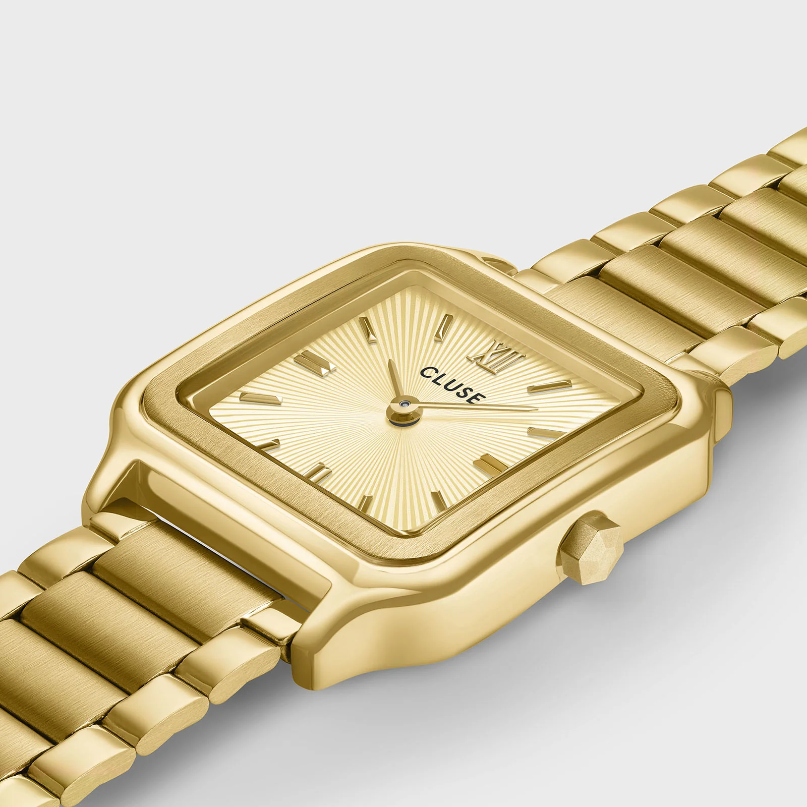 Gracieuse Watch Steel, Sunray Textured Full Gold Colour - Image 3