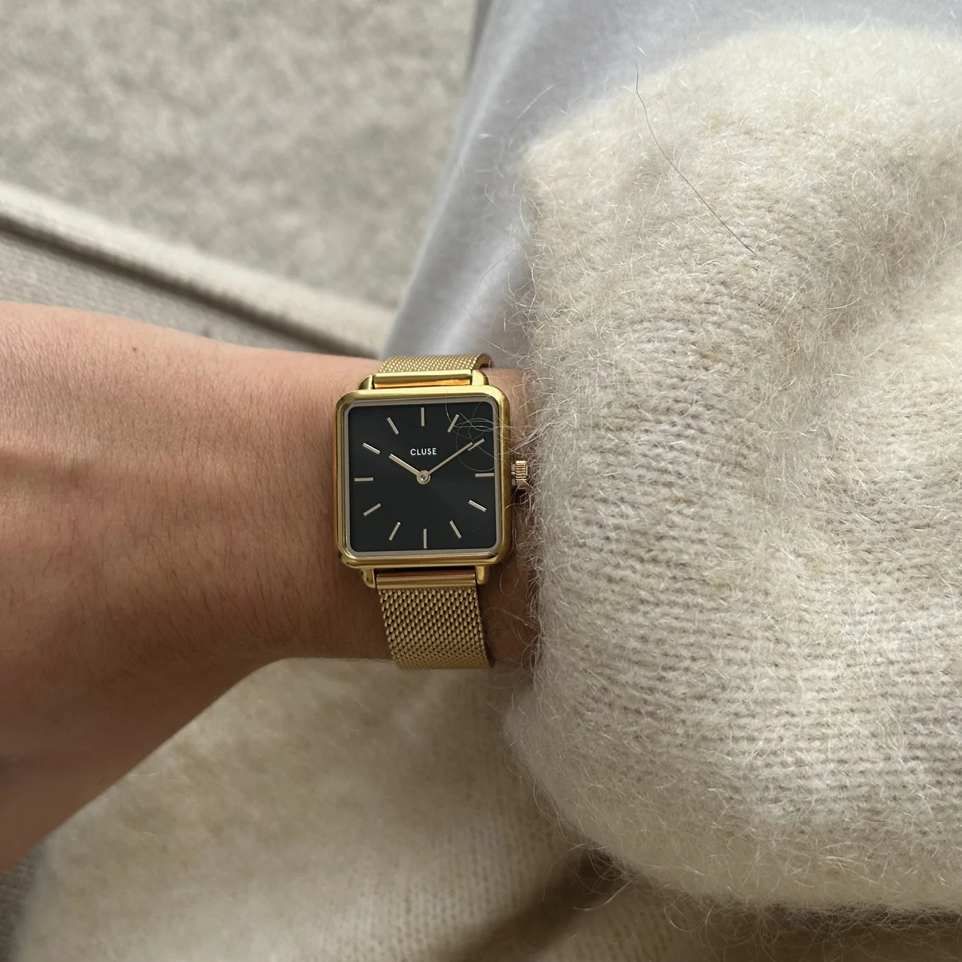 La Tétragone Watch Mesh, Black, Gold Colour - Image 7