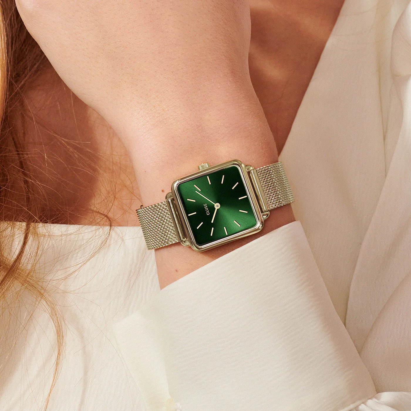 La Tétragone Watch Mesh, Green, Gold Colour - Image 6