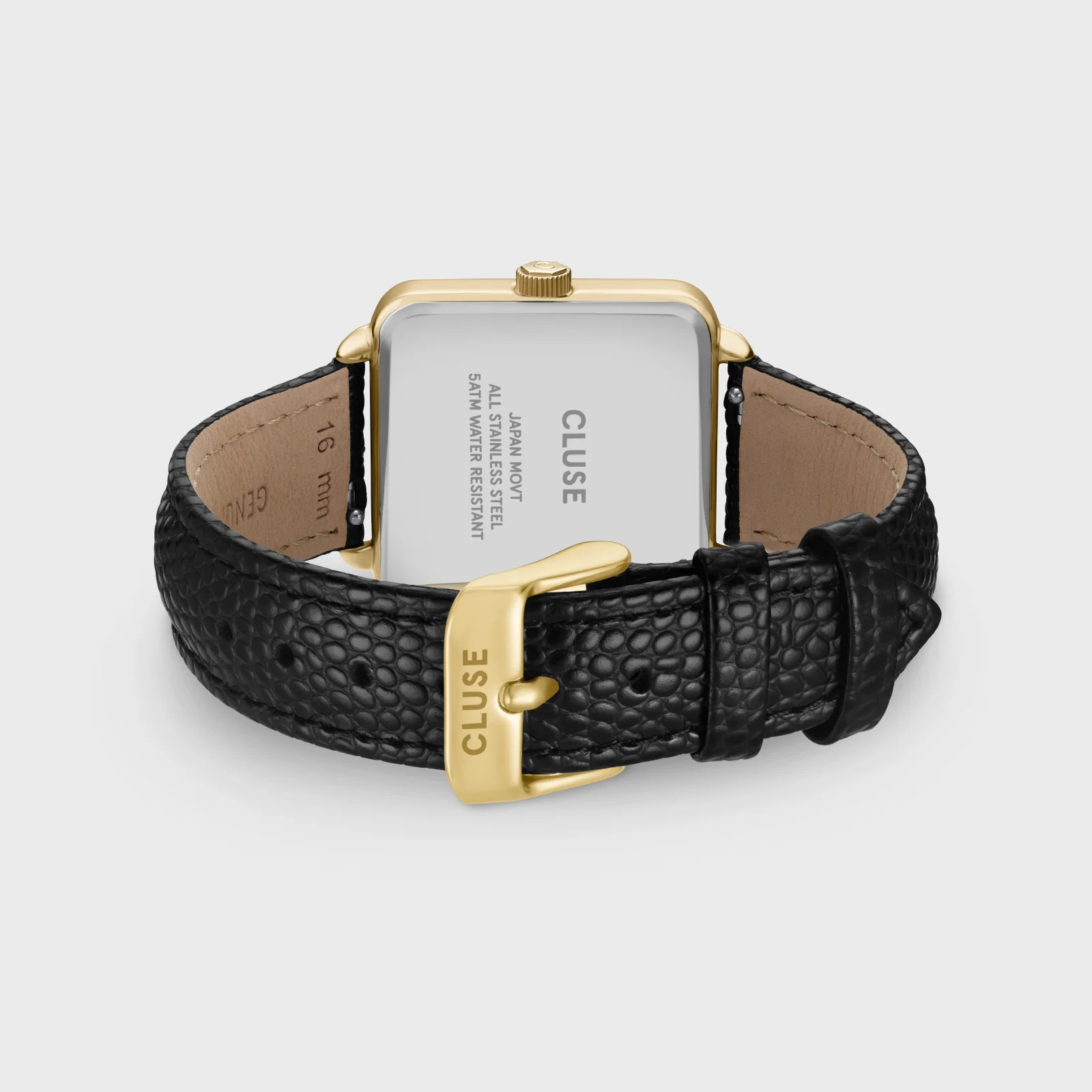 La Tétragone Multifunction Watch Leather, Black Lizard, Gold Colour - Image 4