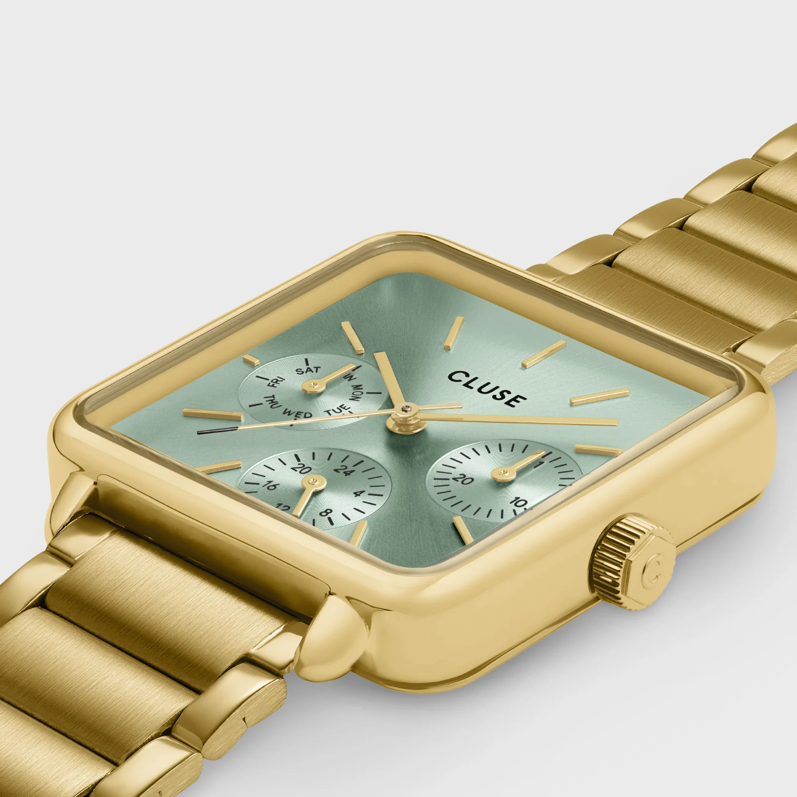 La Tétragone Multifunction Watch Steel, Sage Green, Gold Colour - Image 3