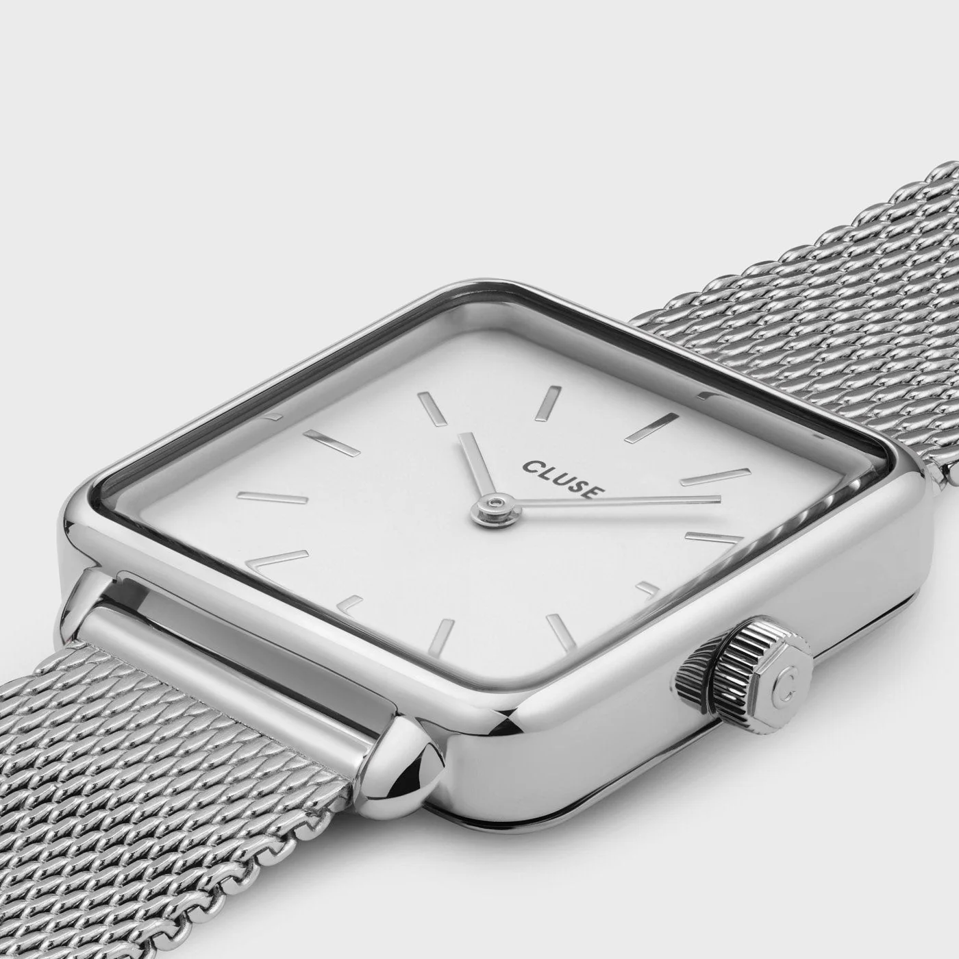 La Tétragone Watch Mesh, White, Silver Colour - Image 3