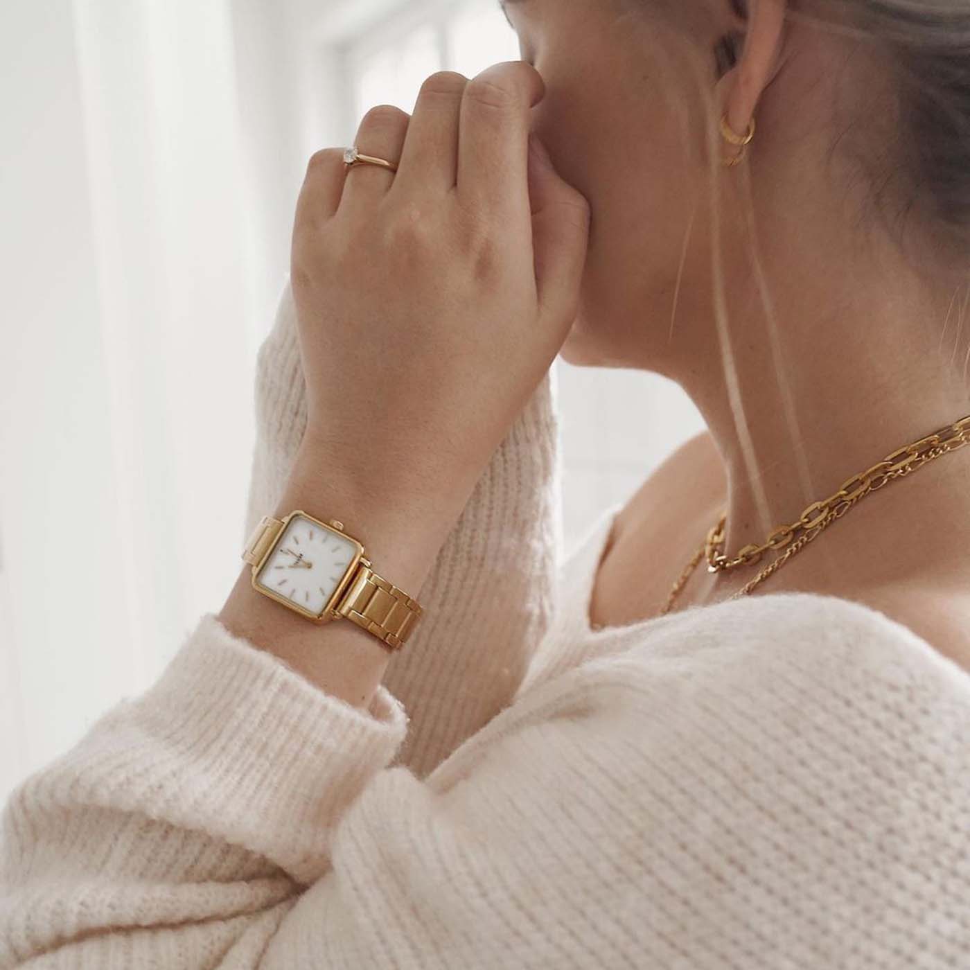 La Tétragone Watch Steel, White Pearl, Gold Colour - Image 8
