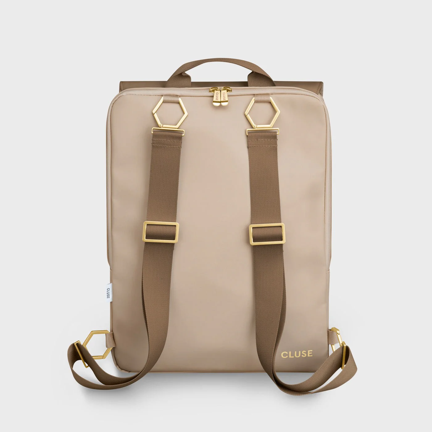 Le Réversible Backpack, Beige Dark Brown, Gold Colour - Image 4