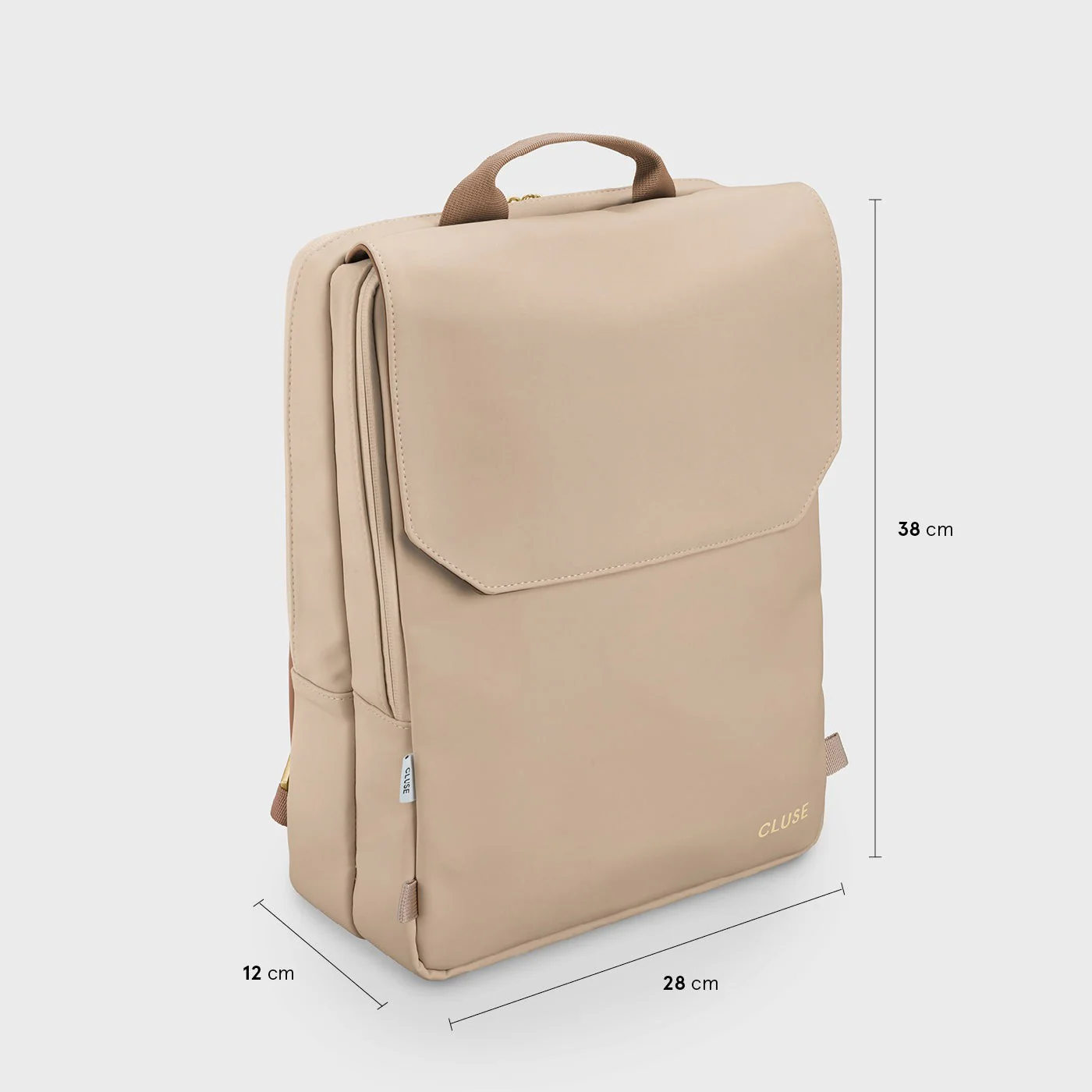 Le Réversible Backpack, Beige Dark Brown, Gold Colour - Image 8
