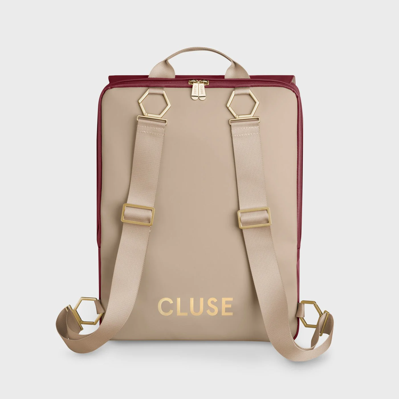 Le Réversible Backpack, Bordeaux Beige, Gold Colour - Image 3