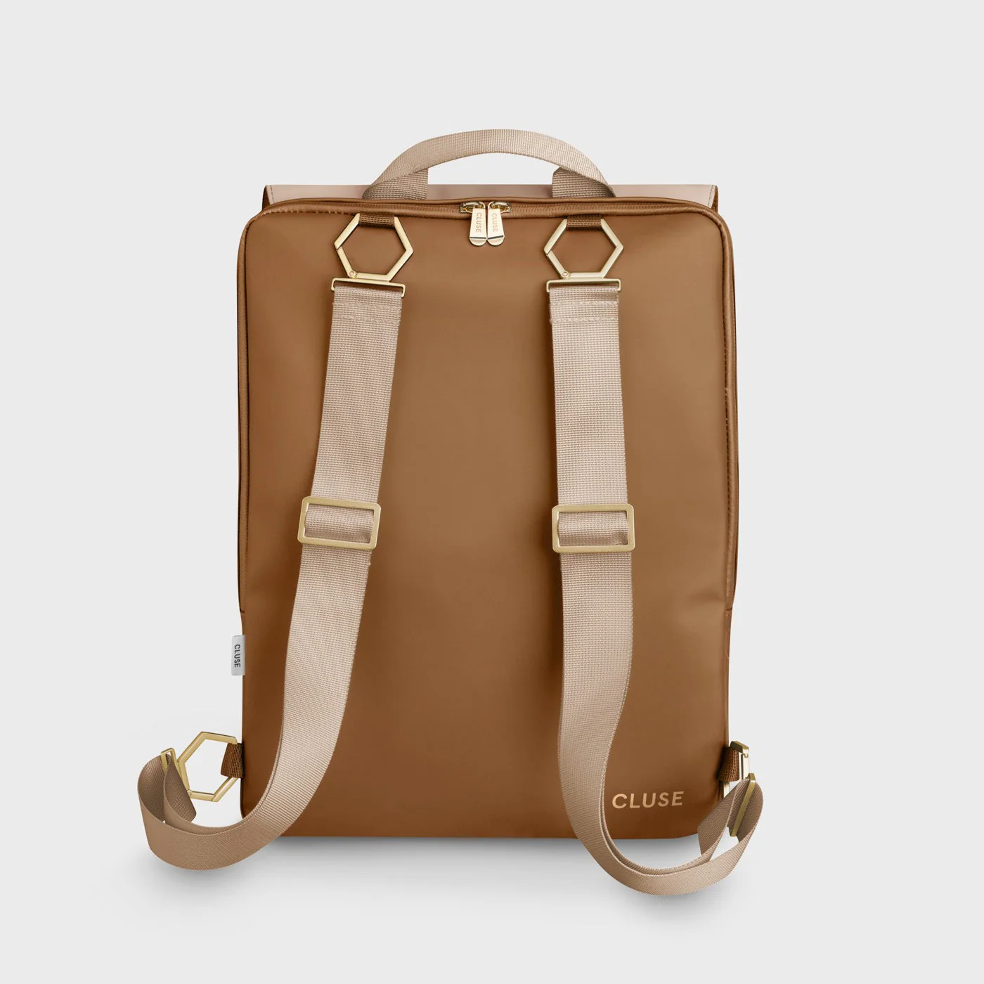 Le Réversible Backpack, Camel Beige, Gold Colour - Image 4
