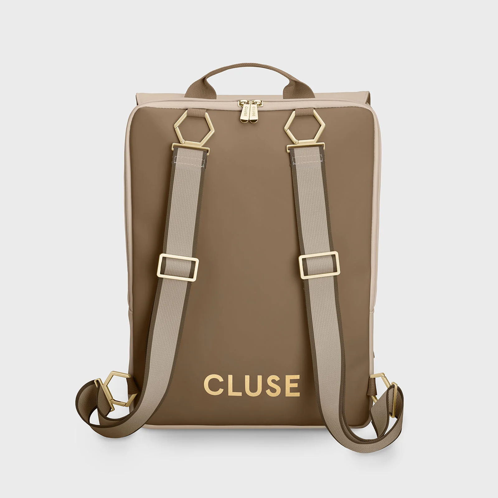 Le Réversible Straps, Striped Beige Brown, Gold Colour - Image 2