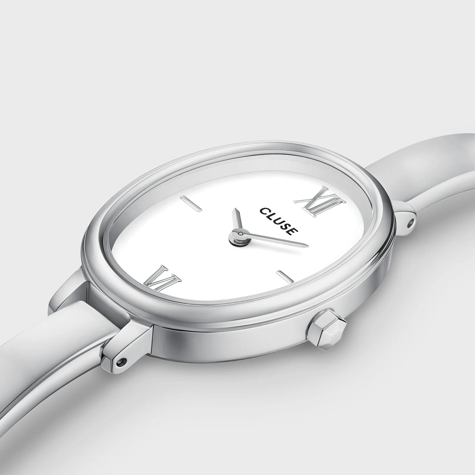 L'Ovale Watch Steel, White, Silver Colour - Image 3