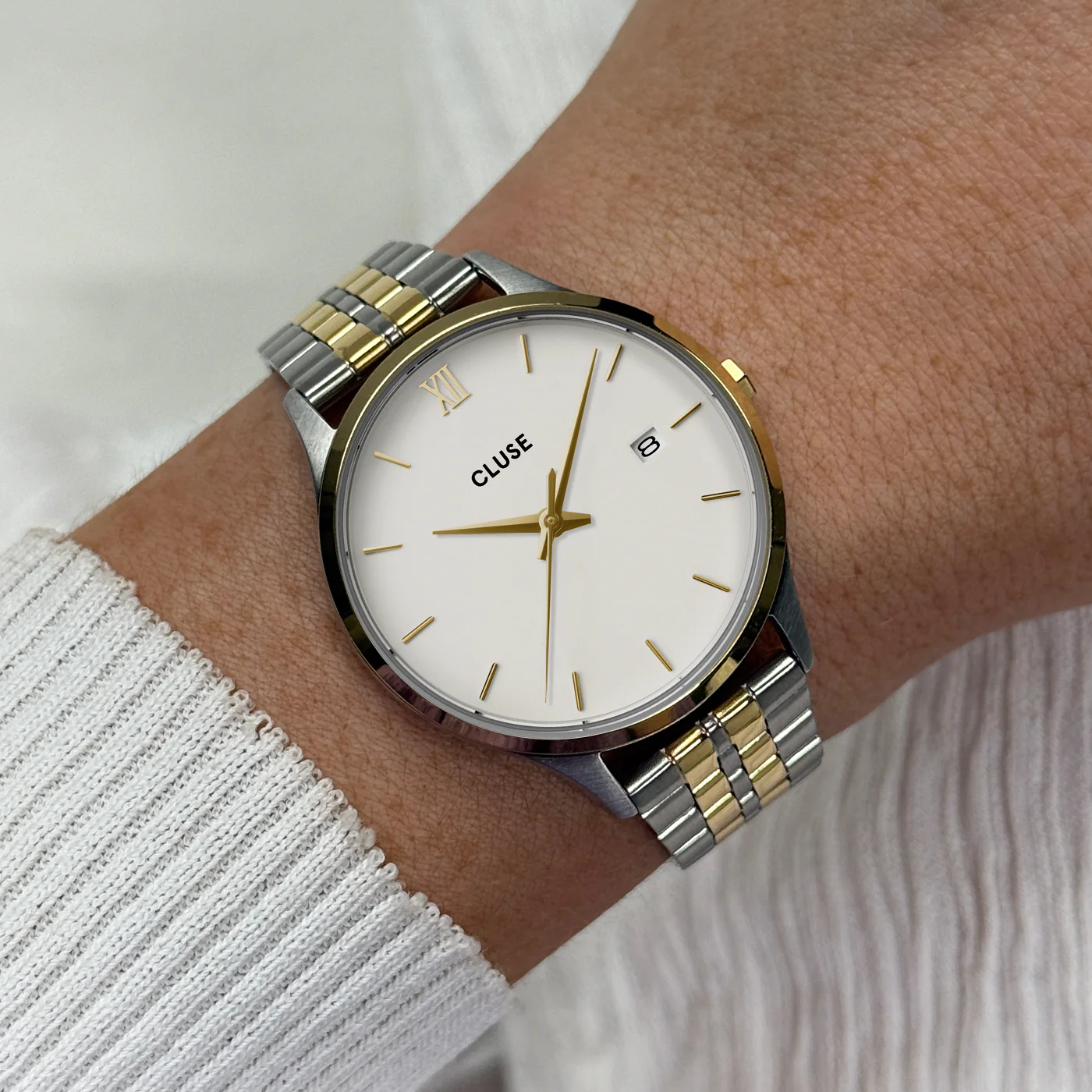 Minuit Date Watch Steel, Coconut Milk, Two-Tone - Image 2