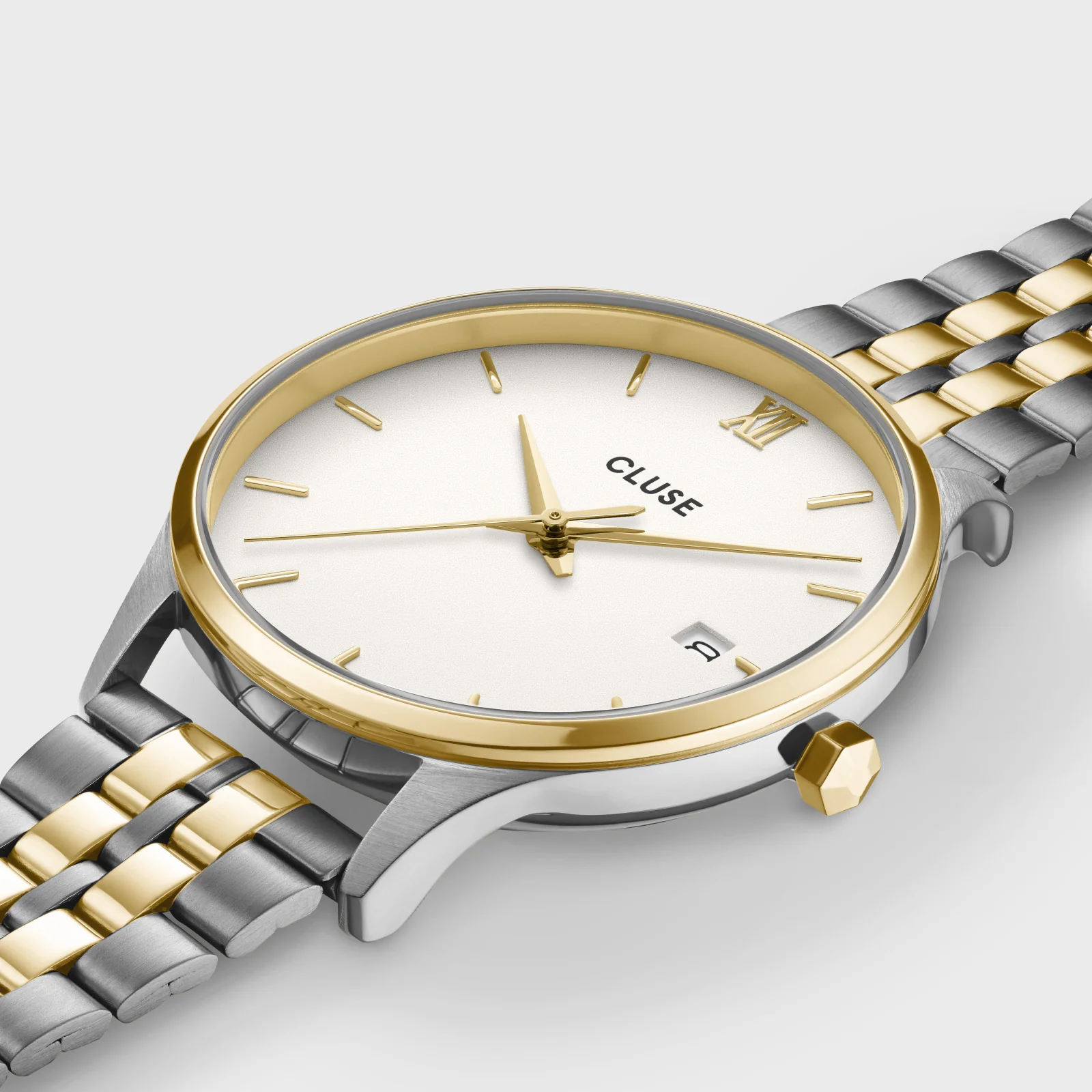 Minuit Date Watch Steel, Coconut Milk, Two-Tone - Image 3
