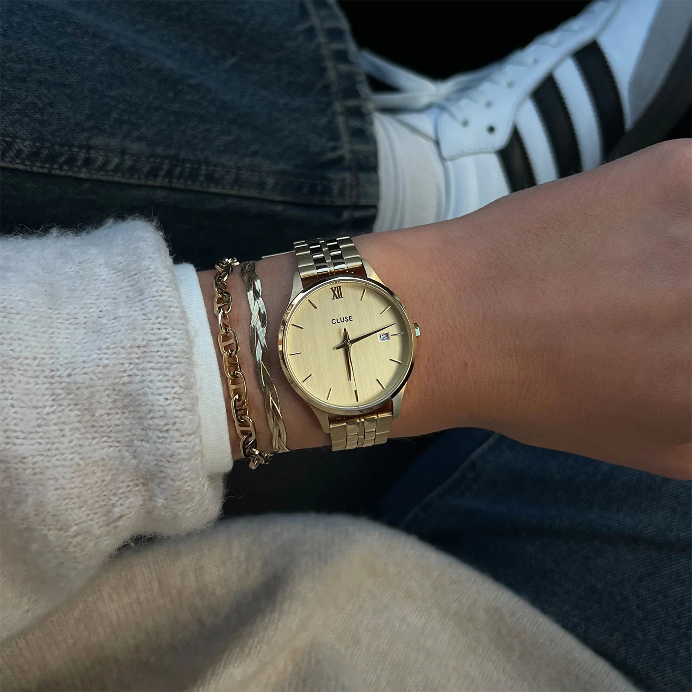 Minuit Date Watch Steel, Full Gold Colour - Image 6