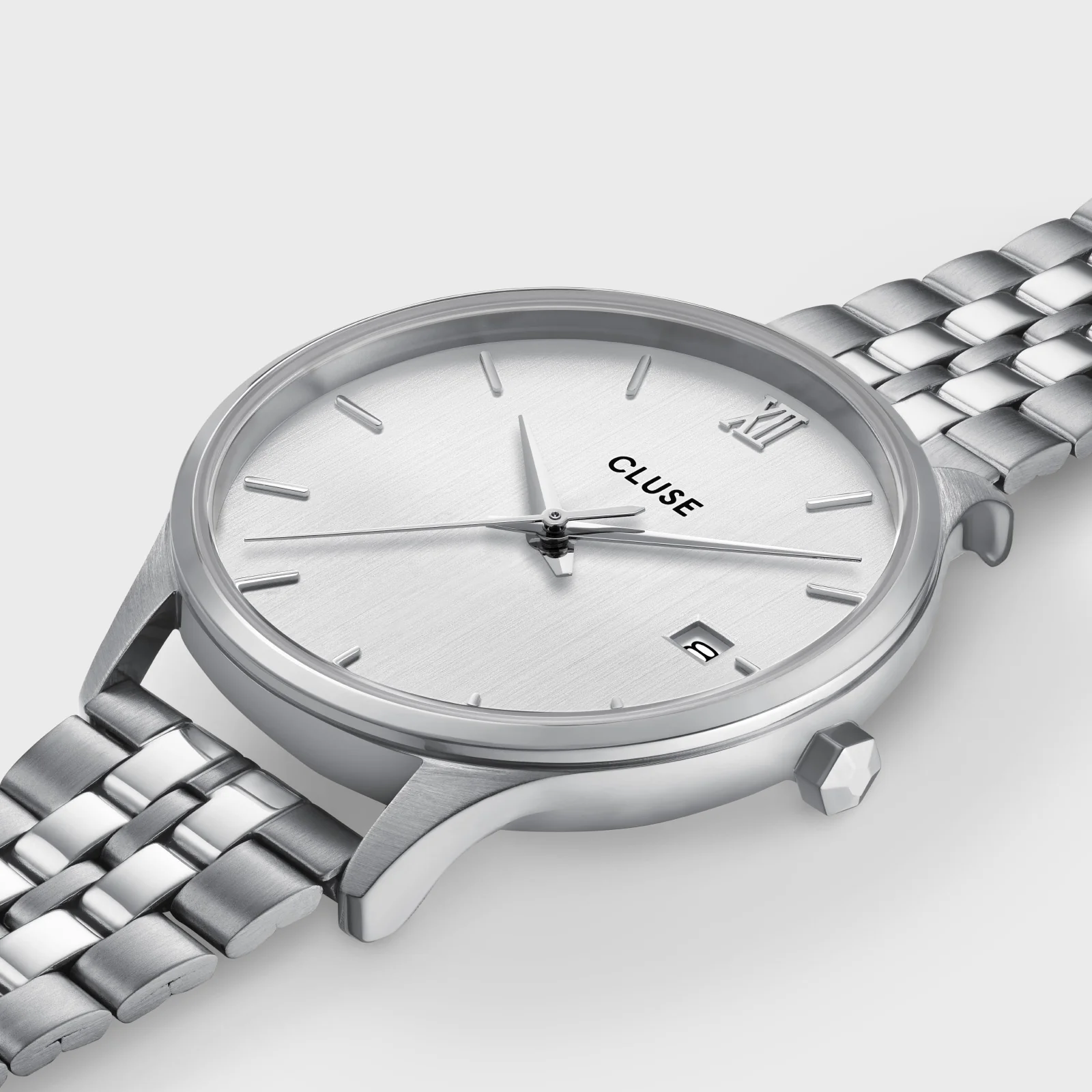 Minuit Date Watch Steel, Full Silver Colour - Image 3