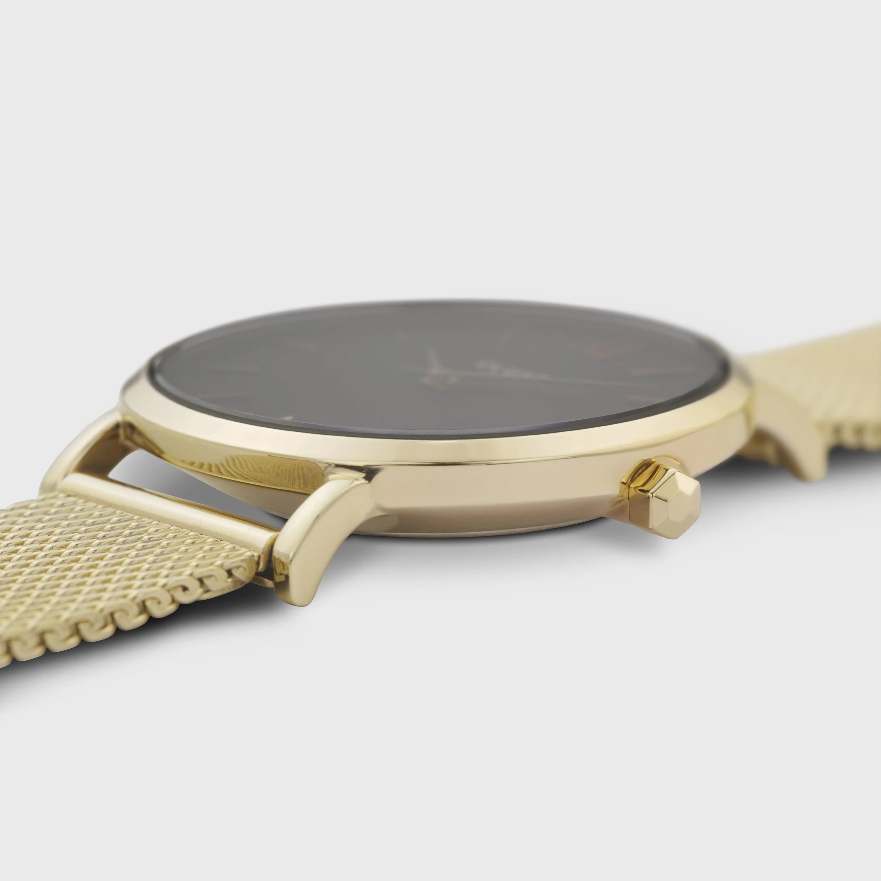 Minuit Watch Mesh, Black, Gold Colour - Image 3