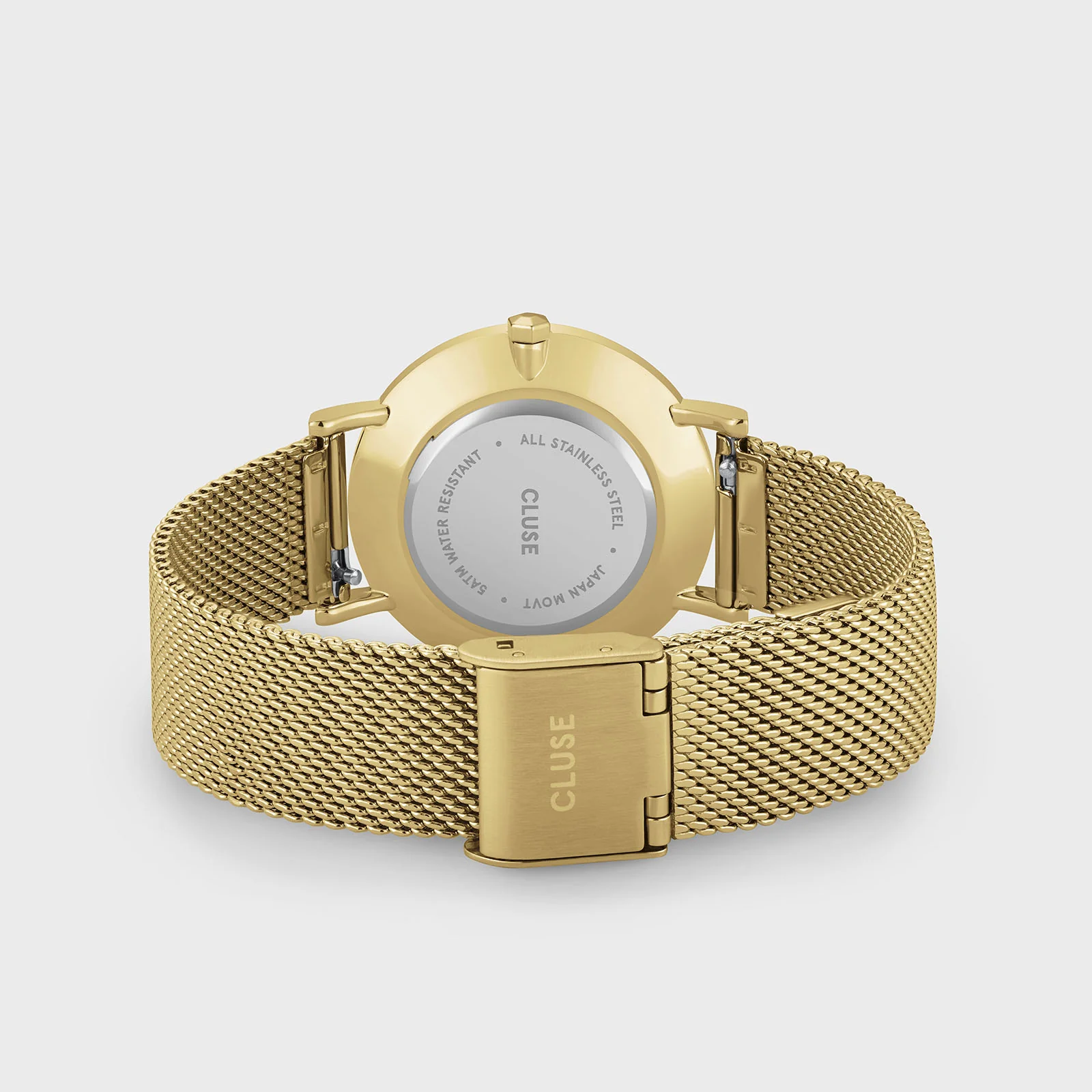 Minuit Watch Mesh, White, Gold Colour - Image 4