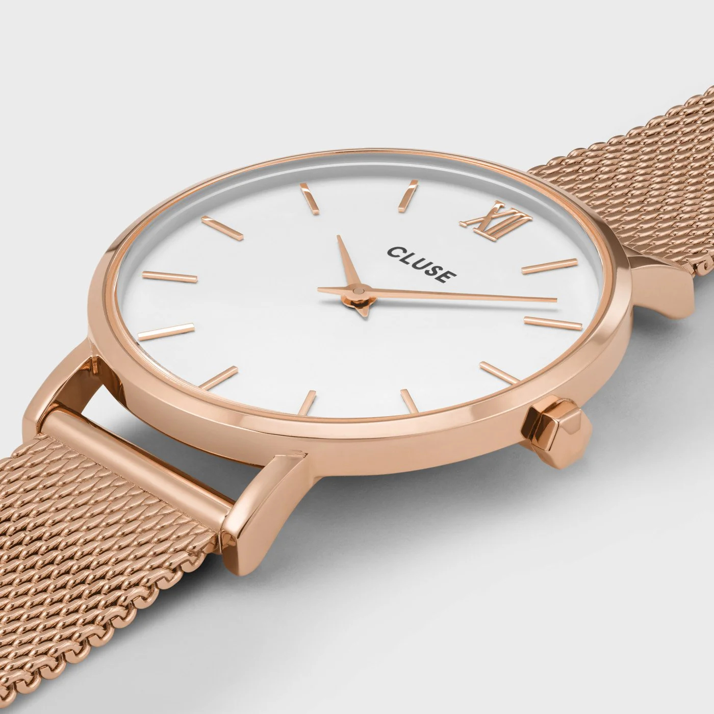 Minuit Watch Mesh, White, Rose Gold Colour - Image 3