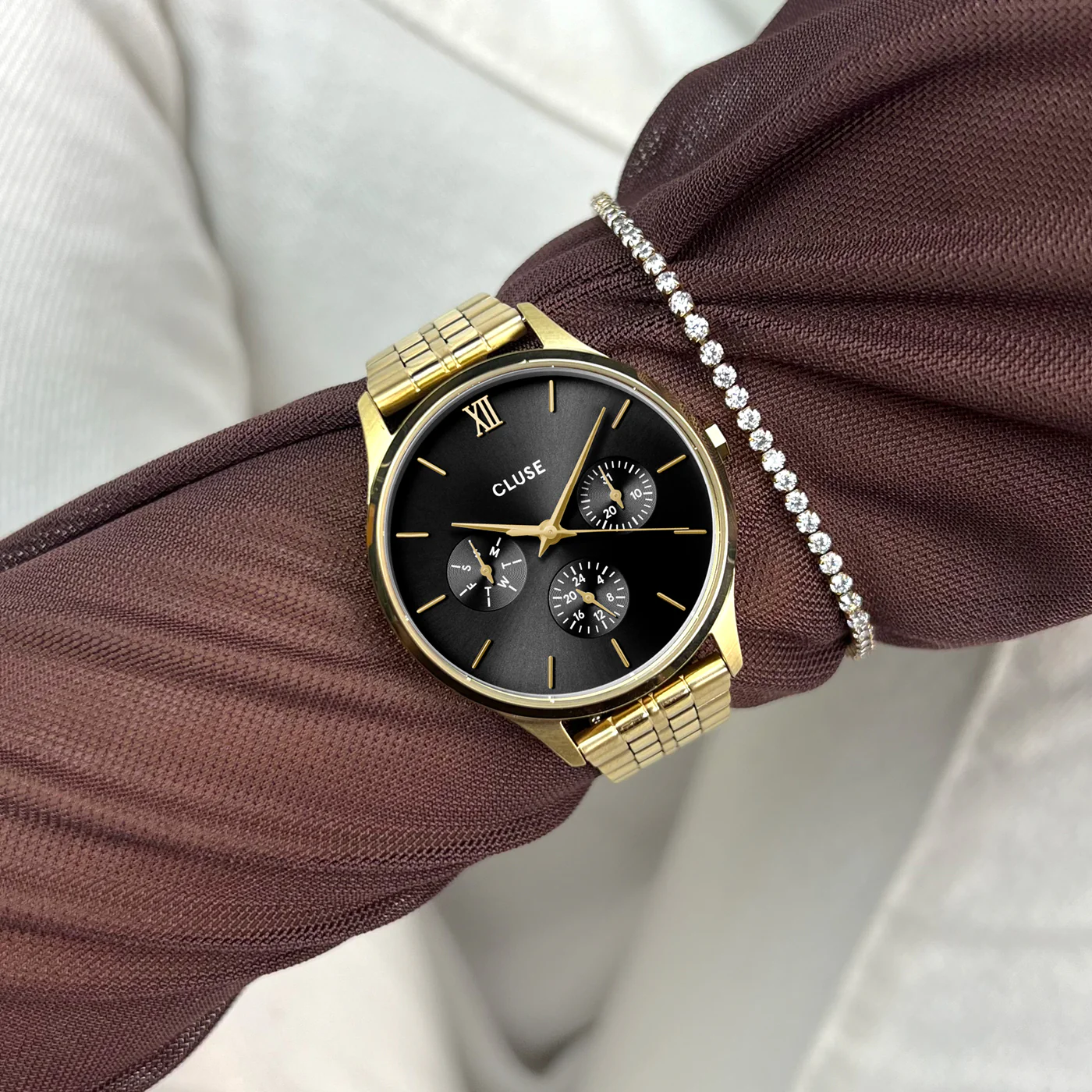 Minuit Multifunction Watch Steel, Black, Gold Colour - Image 2
