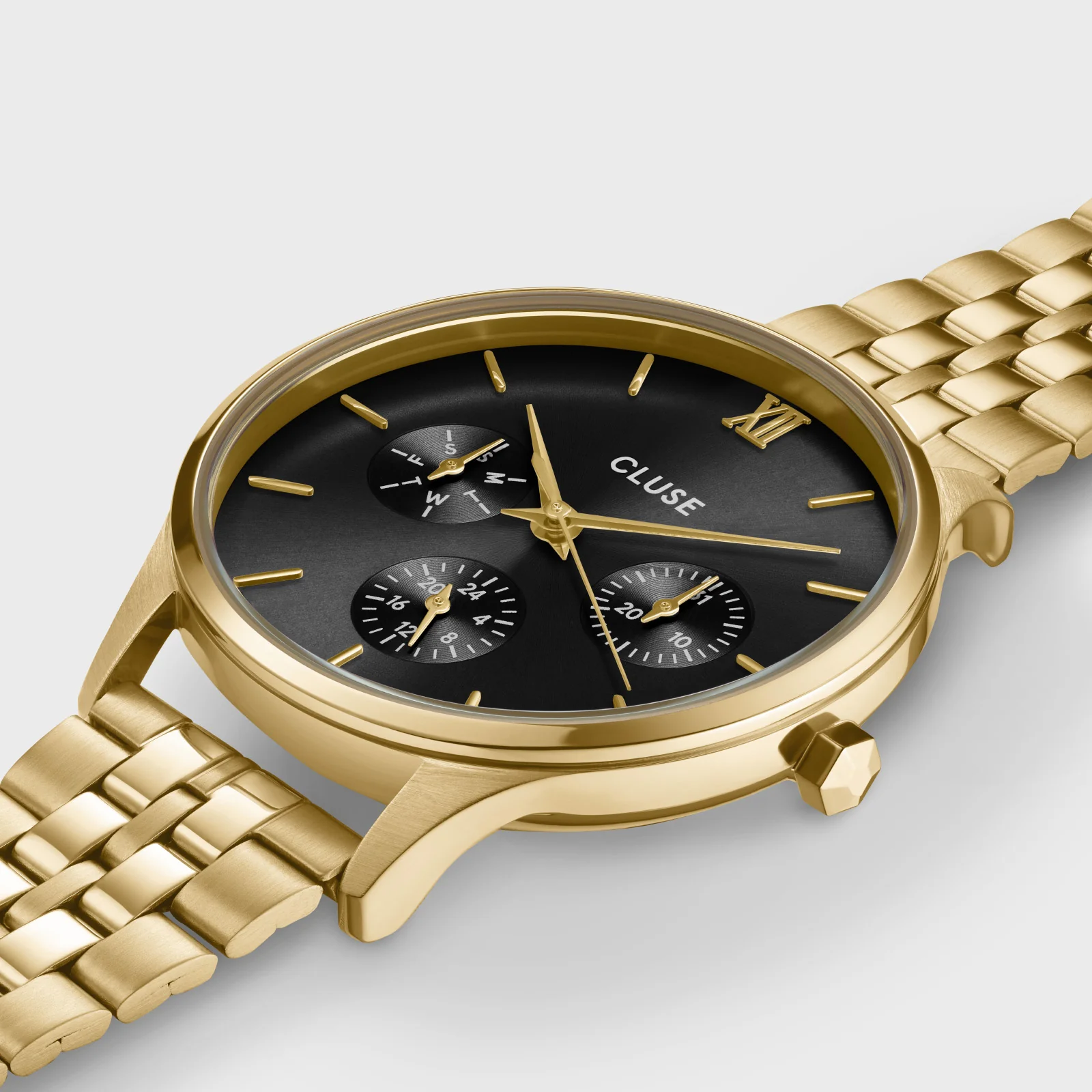 Minuit Multifunction Watch Steel, Black, Gold Colour - Image 3