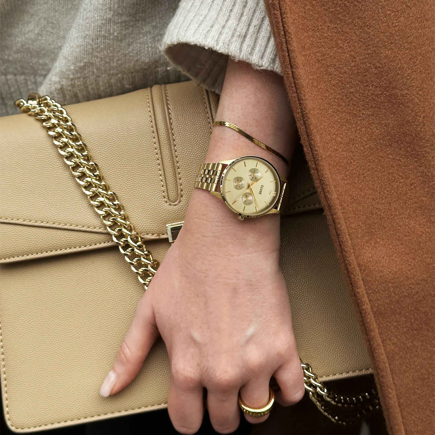 Minuit Multifunction Watch Steel, Full Gold colour - Image 7
