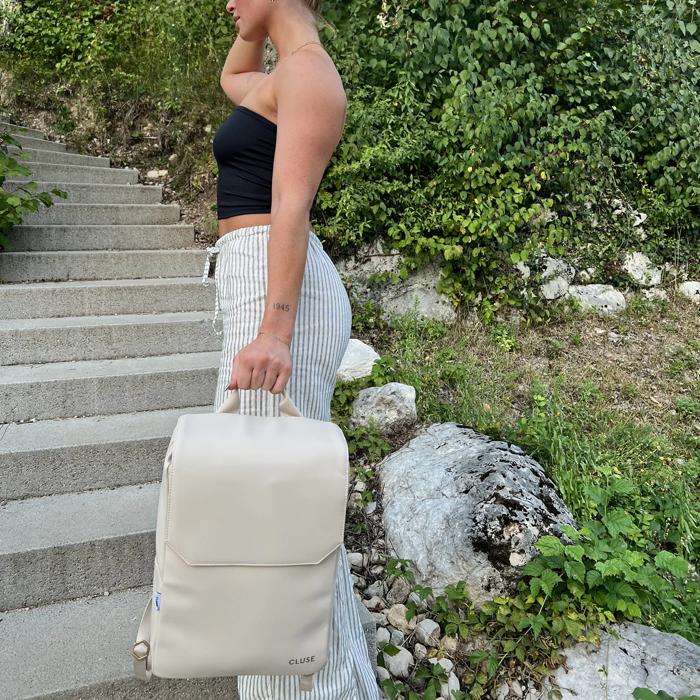 Nuitée Backpack, Beige, Gold Colour - Image 9